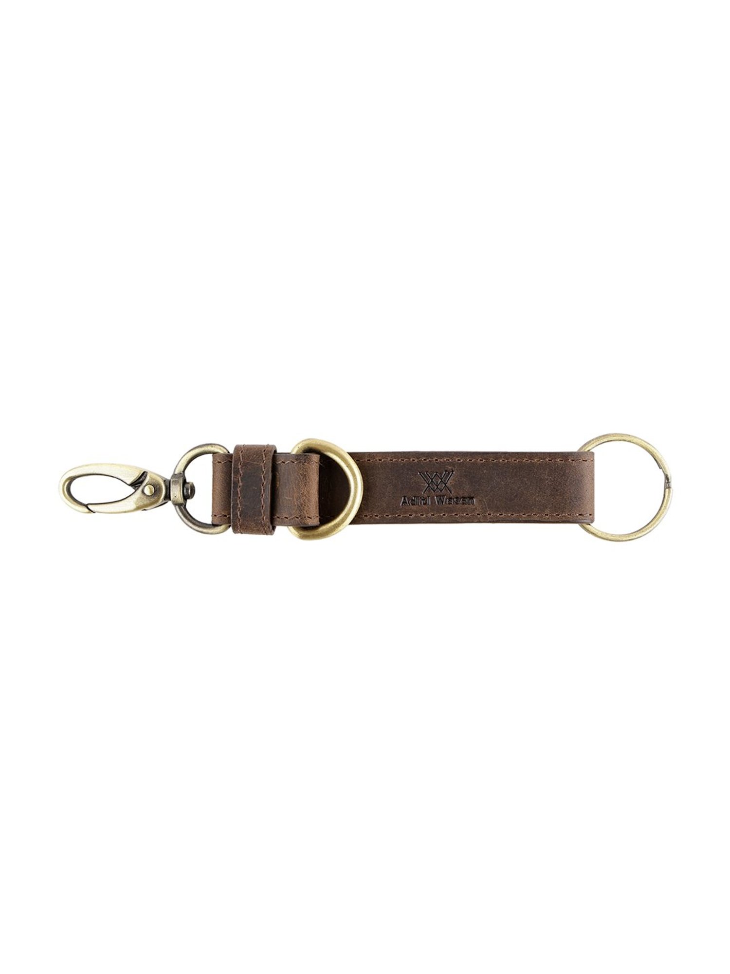 Aditi Wasan Brown Oil Pullup Leather Keyring
