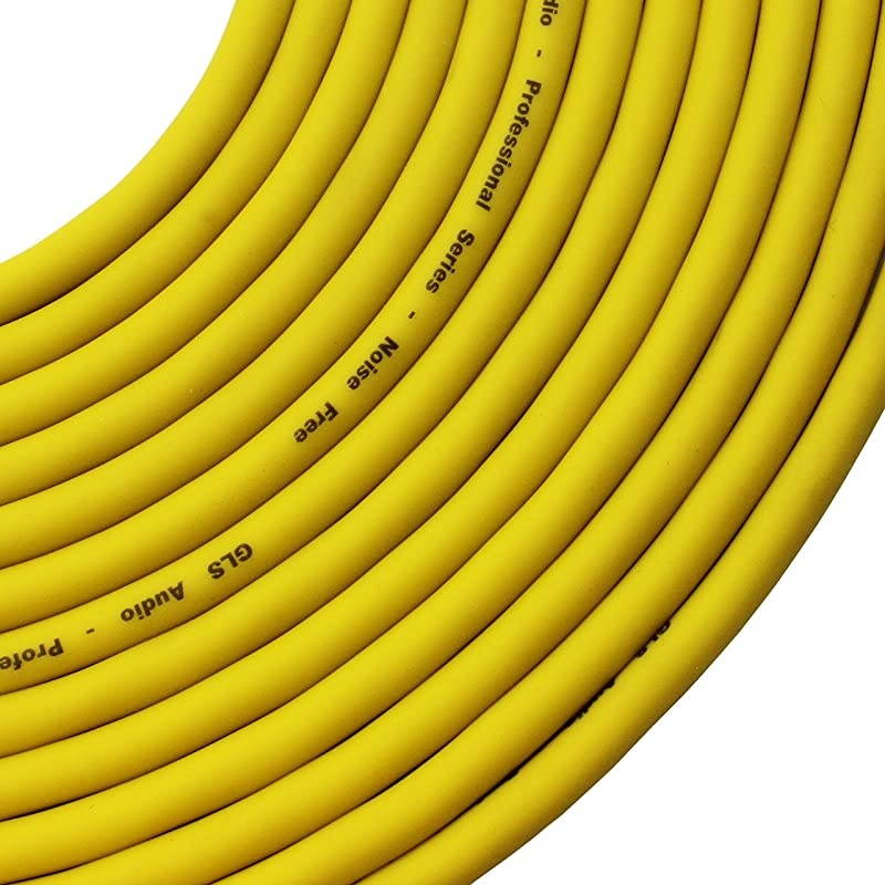 25ft Mic Cable Patch Cords - XLR Male to XLR Female Yellow Microphone Cables - 25' Balanced Mike Snake Cord - Yellow