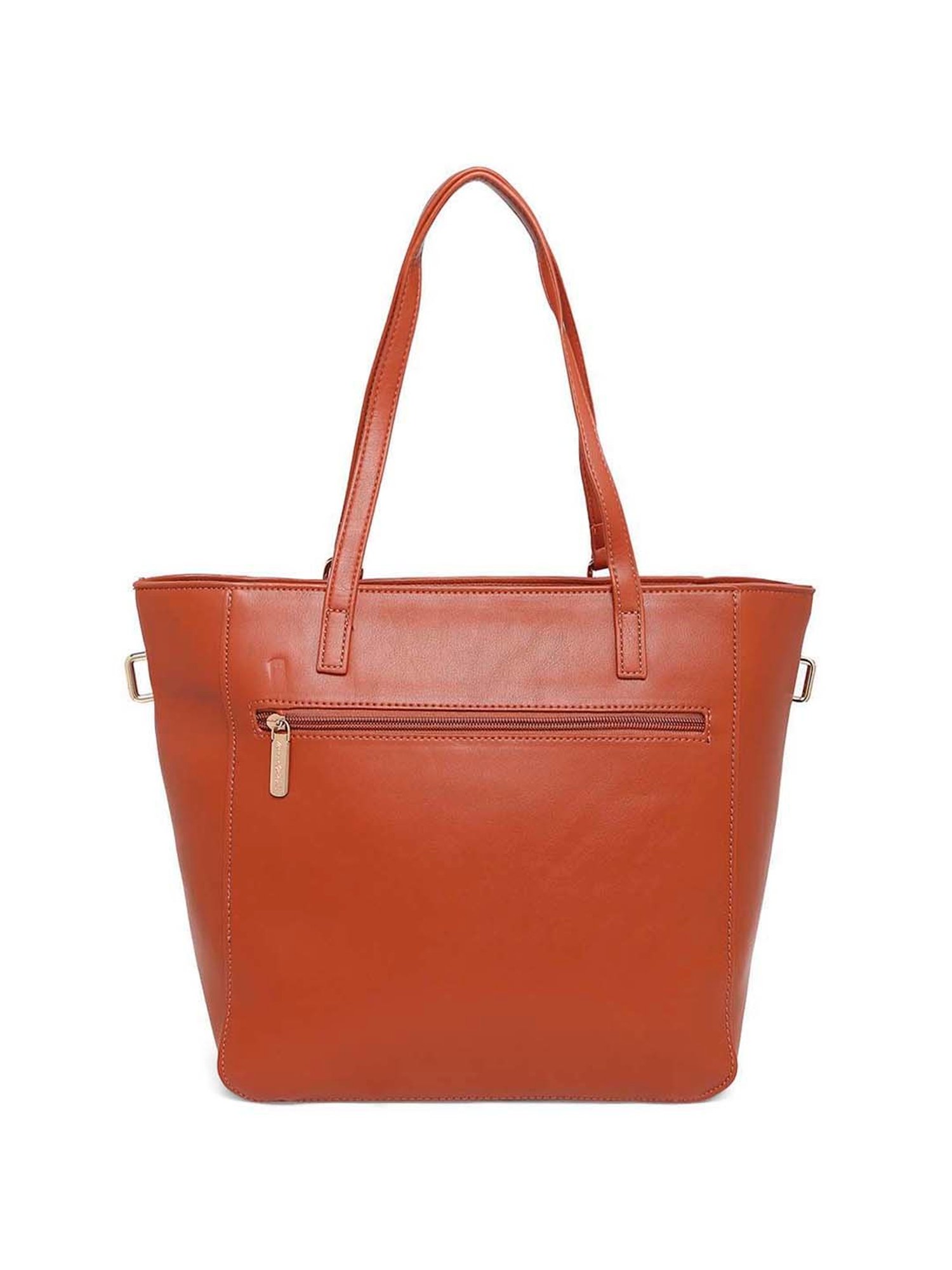 Marina Galanti Orange Solid Medium Tote Handbag