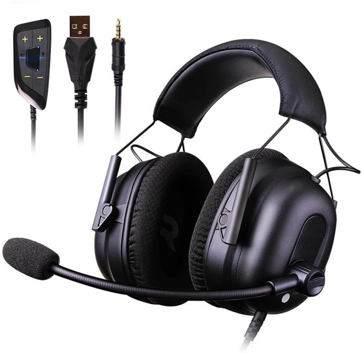 chaonong Headphone Gaming 7.1 Virtual Surround Sound 3.5mm Wired PC Stereo Headset Headset with Microphone