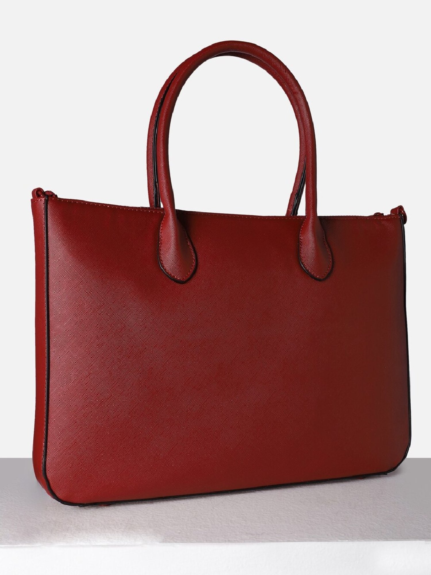 Allen Solly Maroon PU Laptop Messenger Bag