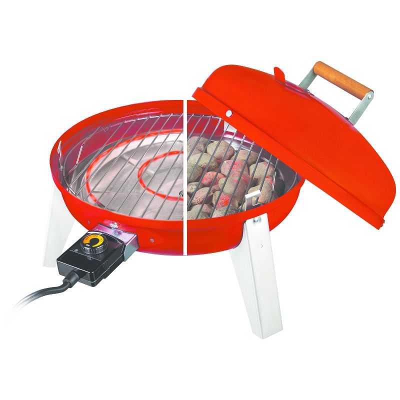 Americana The Wherever Grill - Dual-Fuel Electric and Charcoal Model 2130.4.511 - Red - Meco