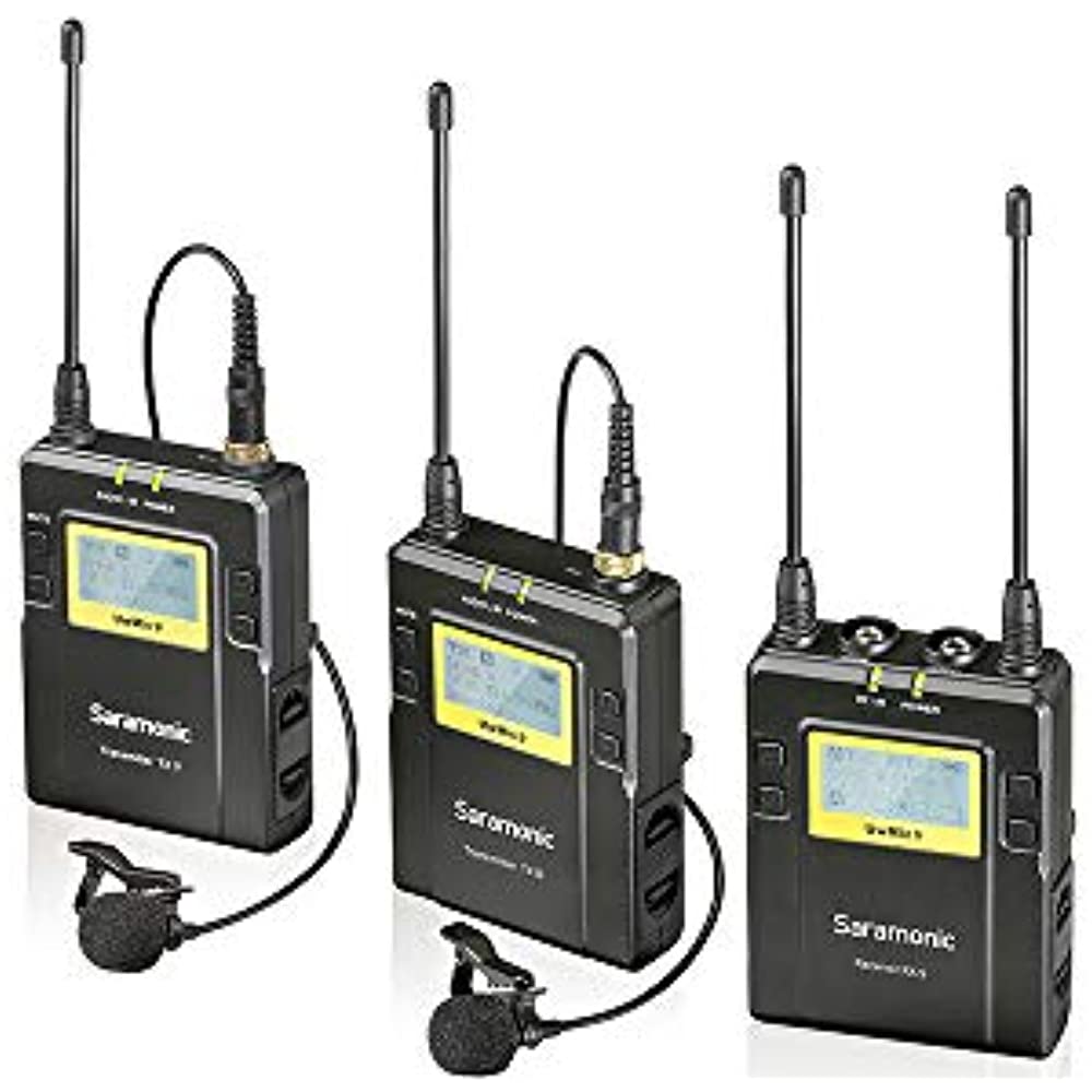 Saramonic UwMIC9 96-Channel Digital UHF Wireless Dual Lavalier Microphone System, Includes 2x TX9 Bodypack Transmitter and RX9 Portable Receiver