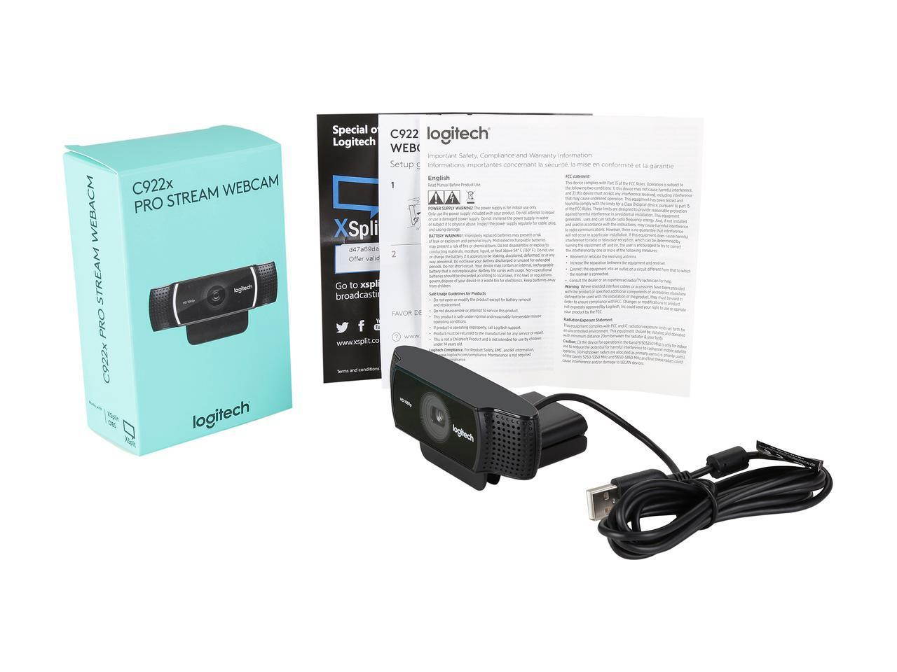 Logitech C922x Pro Stream Webcam 1080P Camera for HD Video Streaming & Recording at 60Fps (960-001176)