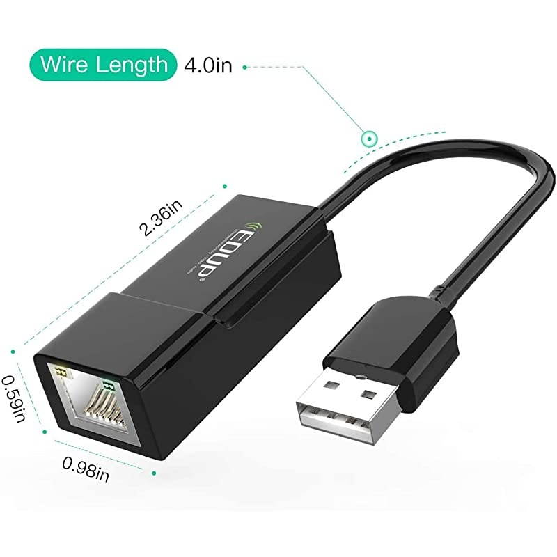 USB to Ethernet Adapter USB 20 to 10100 Mbps Gigabit Ethernet RJ45 LAN Wired Network Adapter for Nintendo Switch Desktop PC Laptop MacBook Chromebook Windows 10 887 VistaXP Mac OS