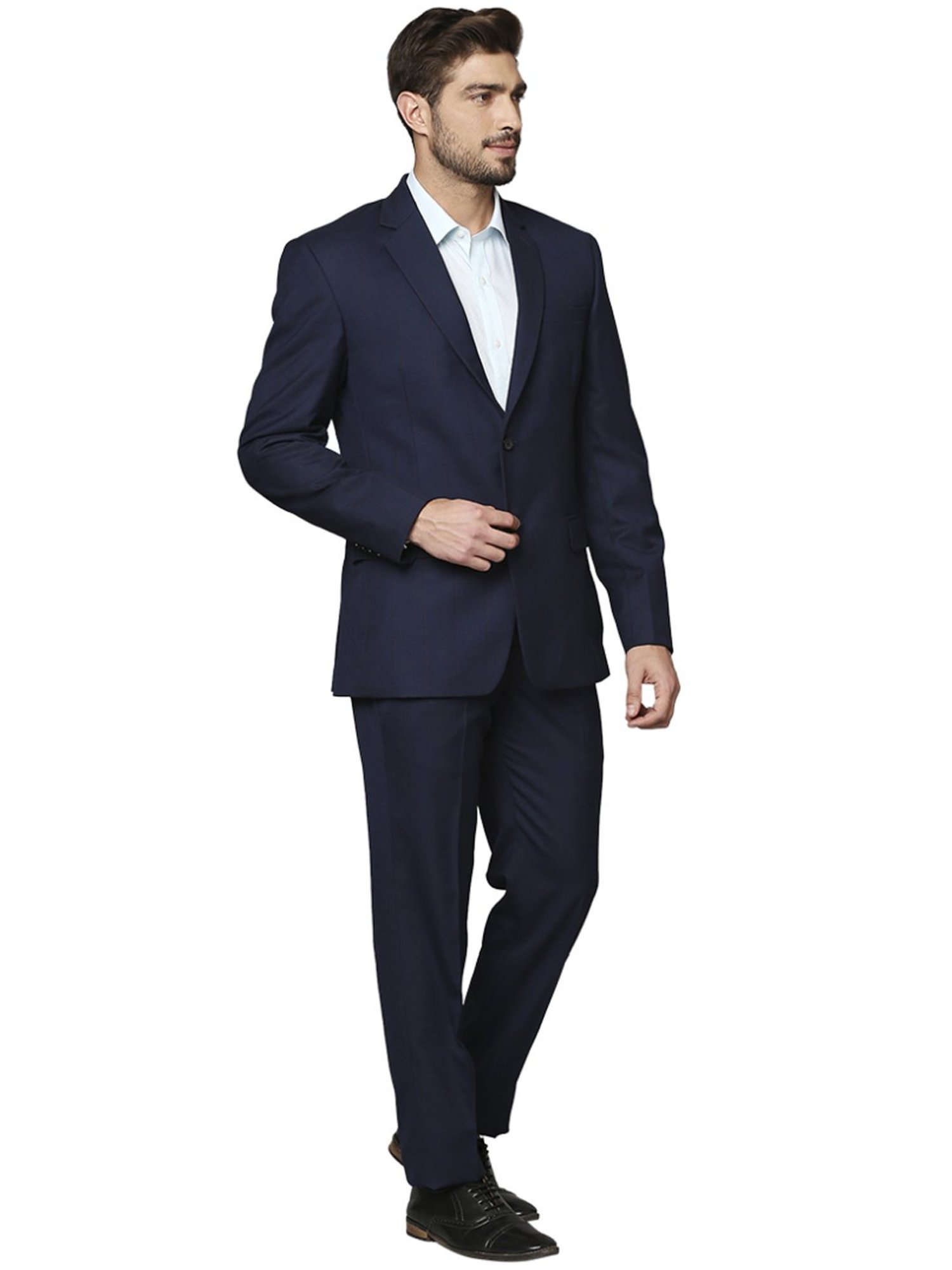 Raymond Blue  Regular Fit Checks Two Piece Suit