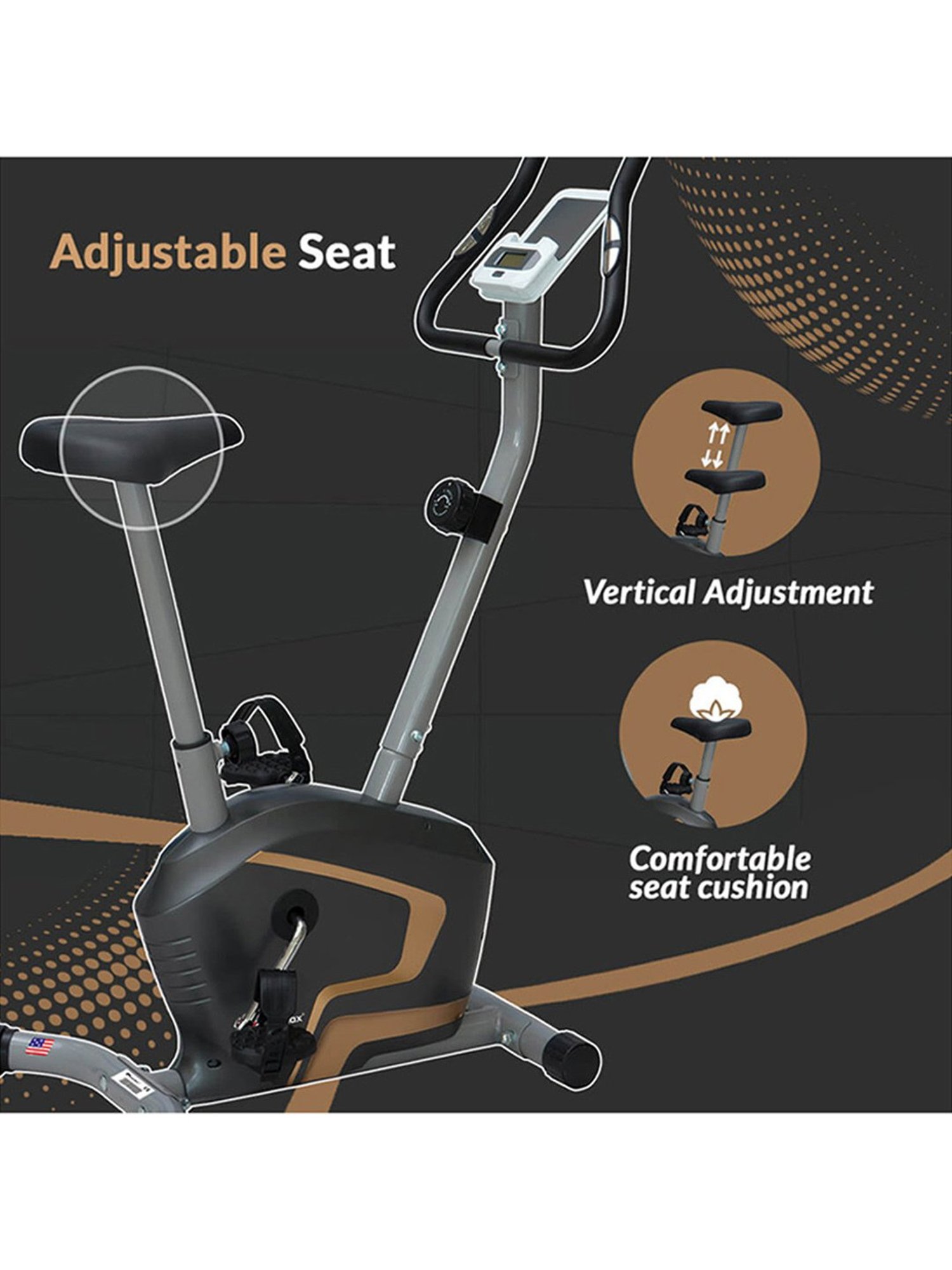 PowerMax Fitness BU-400 Upright Bike (Black)