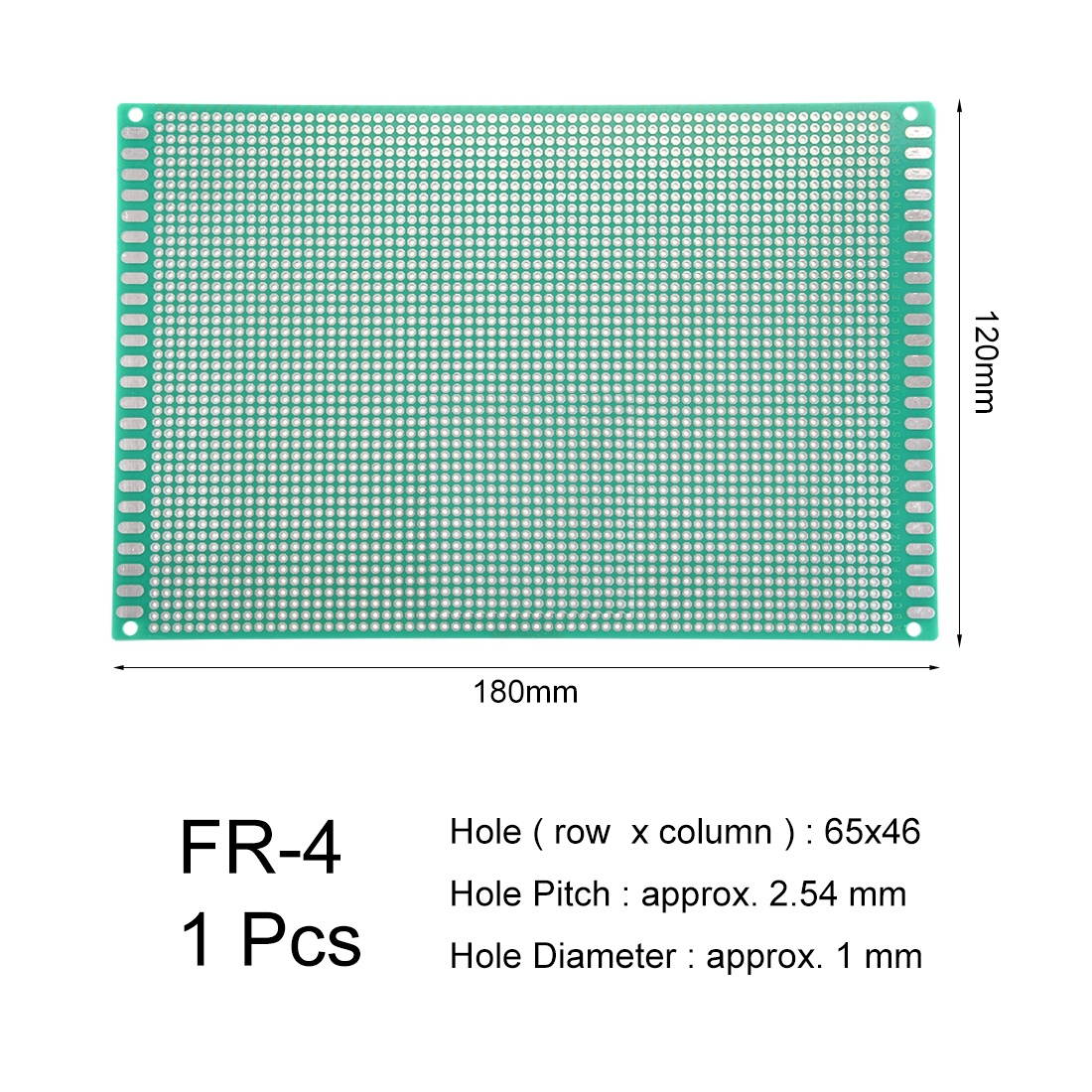 Global Bargains 12x18cm Single Sided Universal Printed Circuit Board Green Thickness 1.6mm 1pcs
