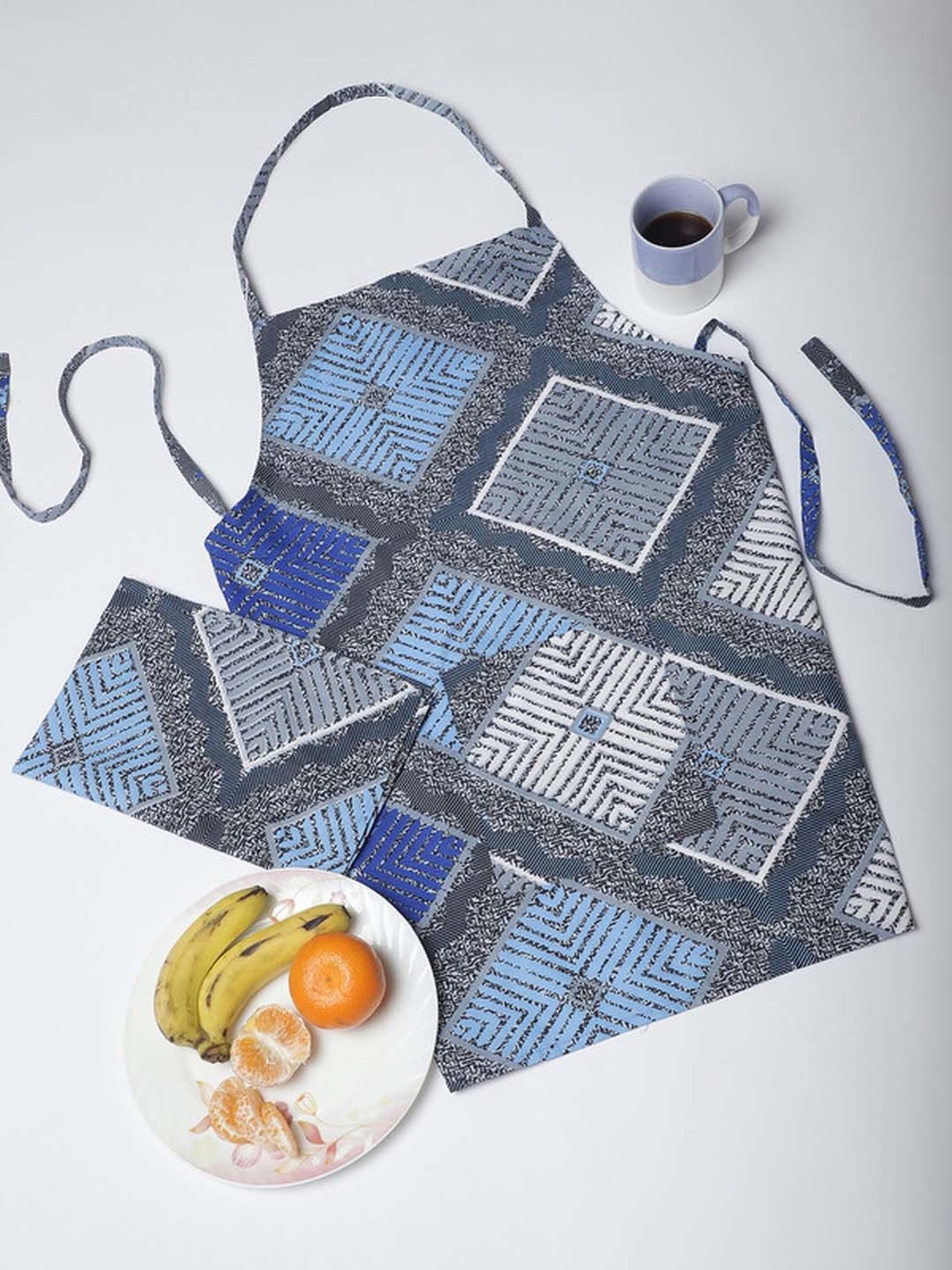 Dhrohar Multicolor Cotton 120 TC Apron - Set of 2