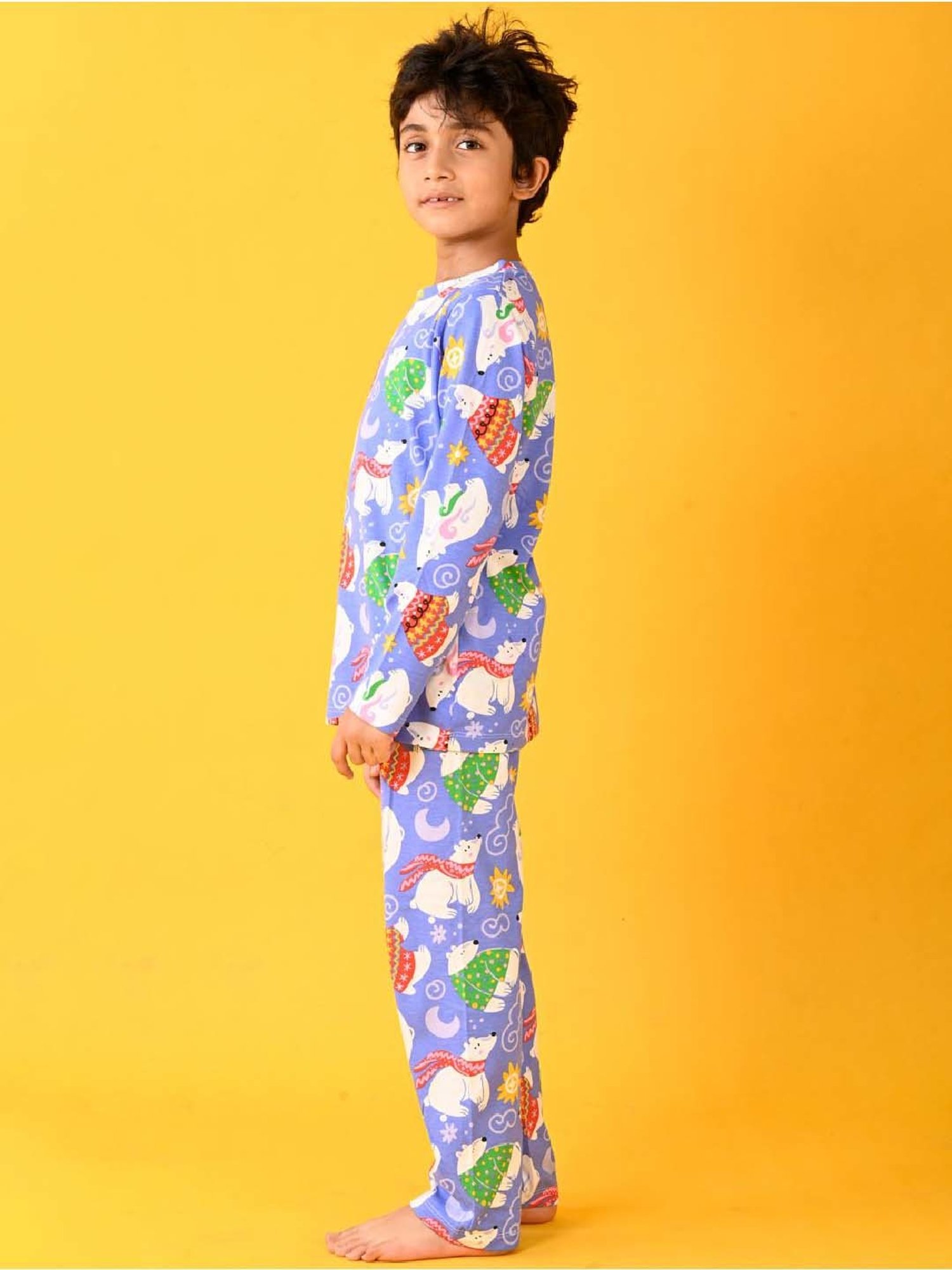 Nite Flite Boys Navy & Grey Born to Play Cricket Pyjama Set