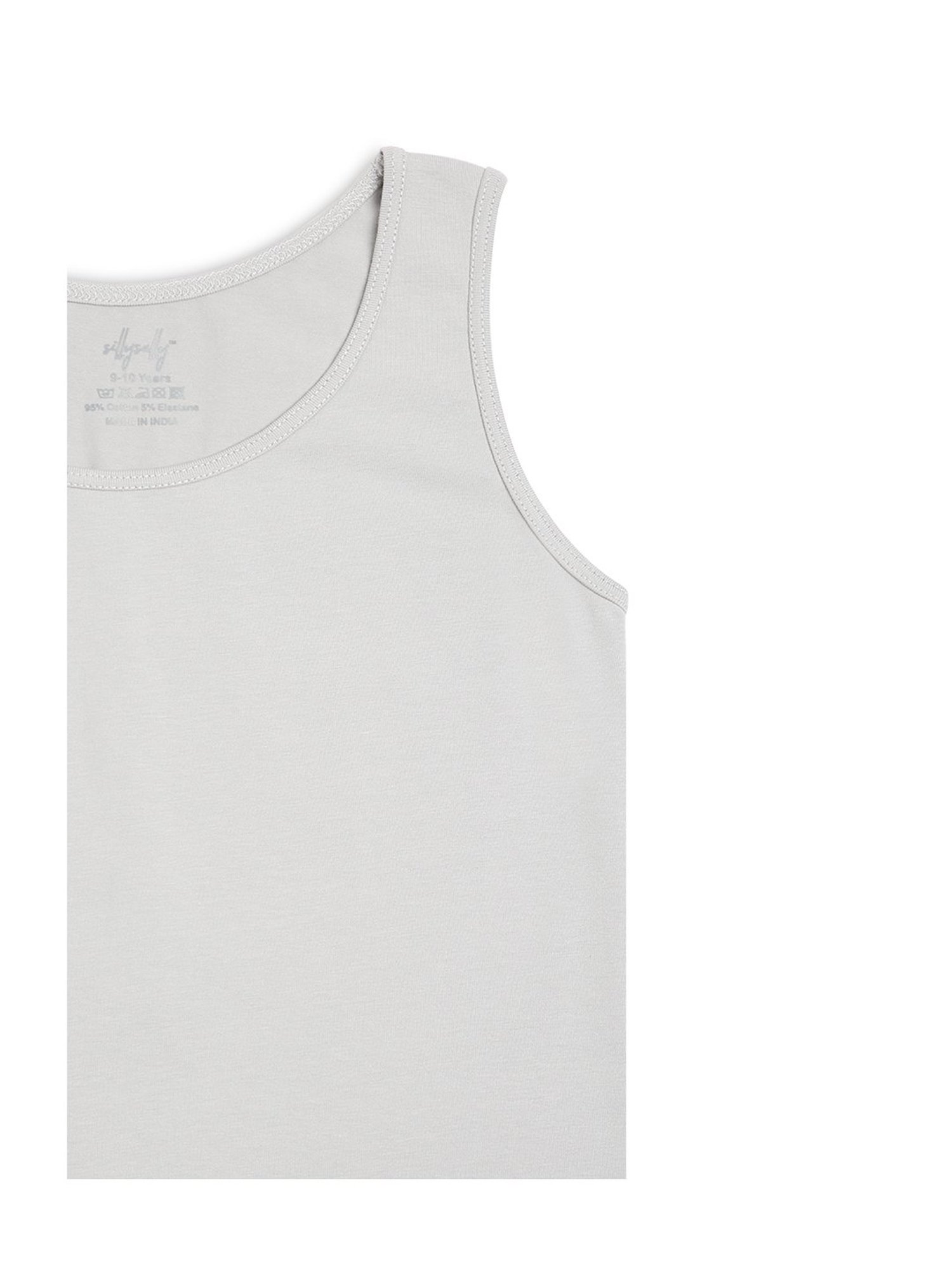 Sillysally Kids Peach & Grey Solid Camisole (Pack Of 2)