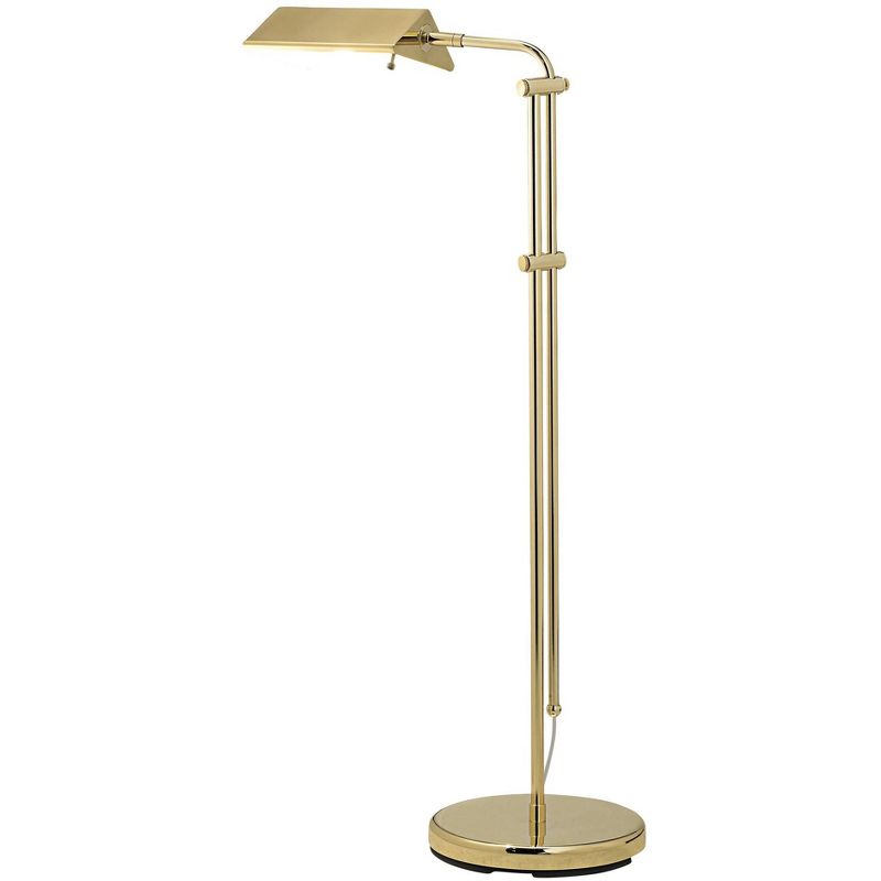 Regency Hill Modern Pharmacy Floor Lamp Brass Adjustable Metal Head for Living Room Reading Bedroom Office