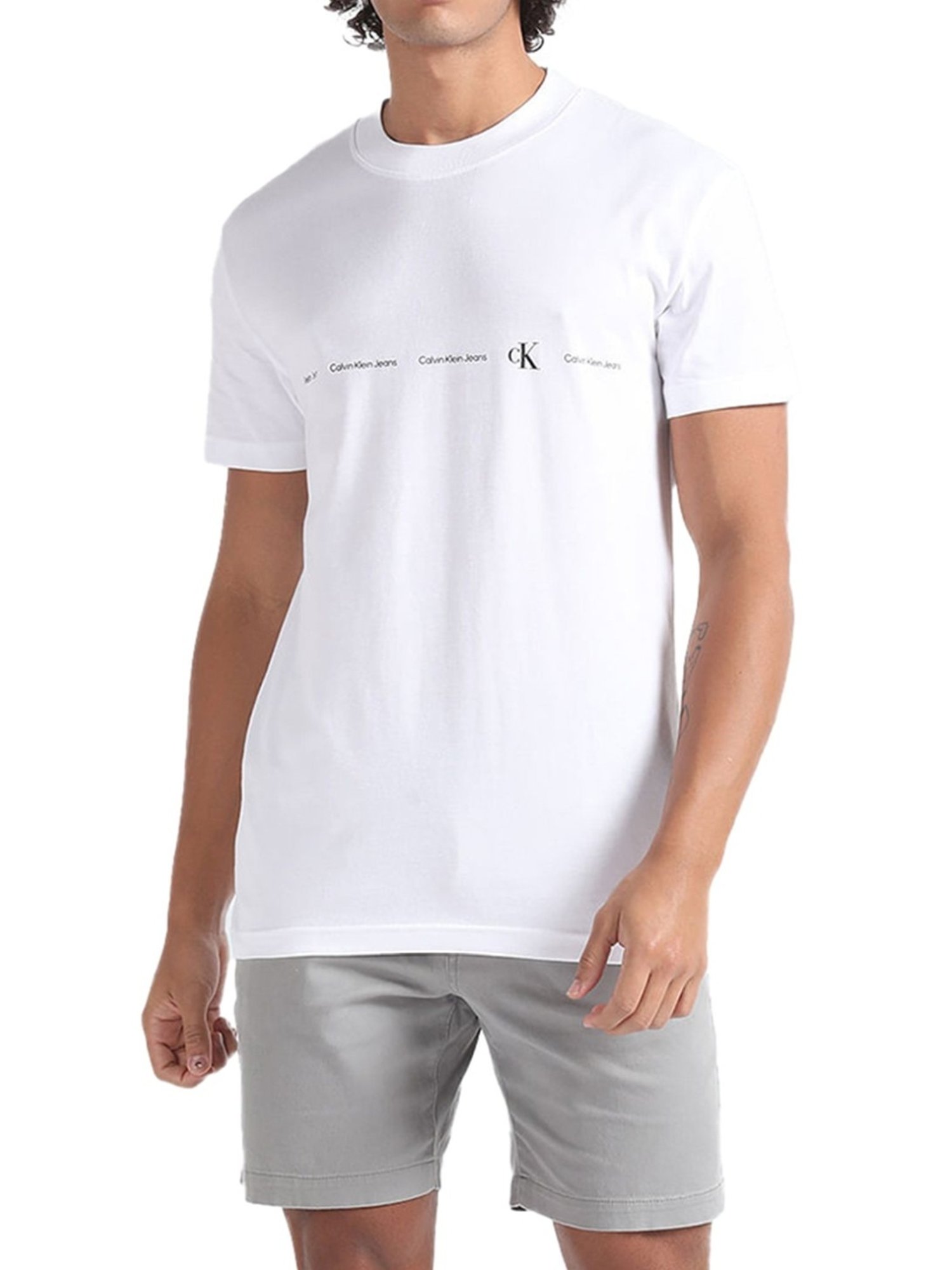 Calvin klein Jeans Bright White Logo Regular Fit T-Shirt