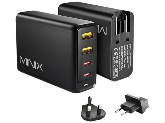 MINIX P1 66W Turbo 3-Port GaN Charger combines two USB-C port and a USB-A port to create a next-gen charger that delivers unprecedented power and portability.