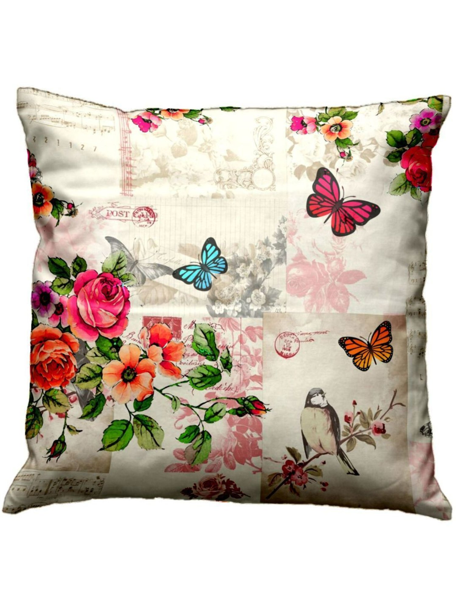 Bianca Ivory & Multi Digitally Printed Cushion Cover - Set Of 5