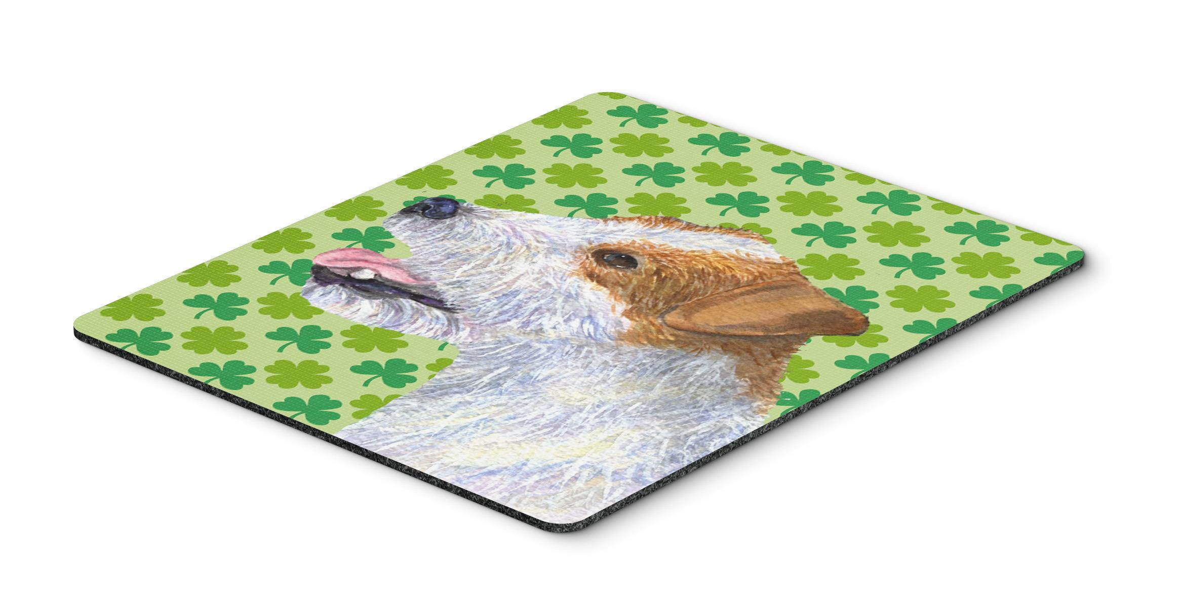 Jack Russell Terrier St. Patrick's Day Shamrock Mouse Pad, Hot Pad or Trivet