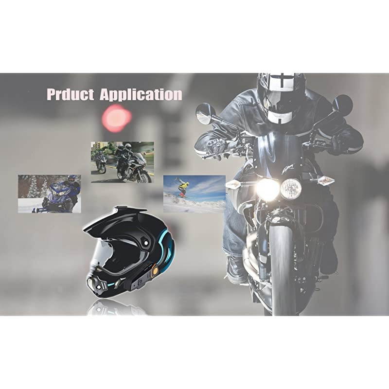 Bluetooth for Motorcycle Helmet Headset Wireless Intercom Interphone BTS2 WalkieTalkie Supports FM Radio GPS Voice Command Music HandsFree up to 3 Riders Communication in 1000mSingle