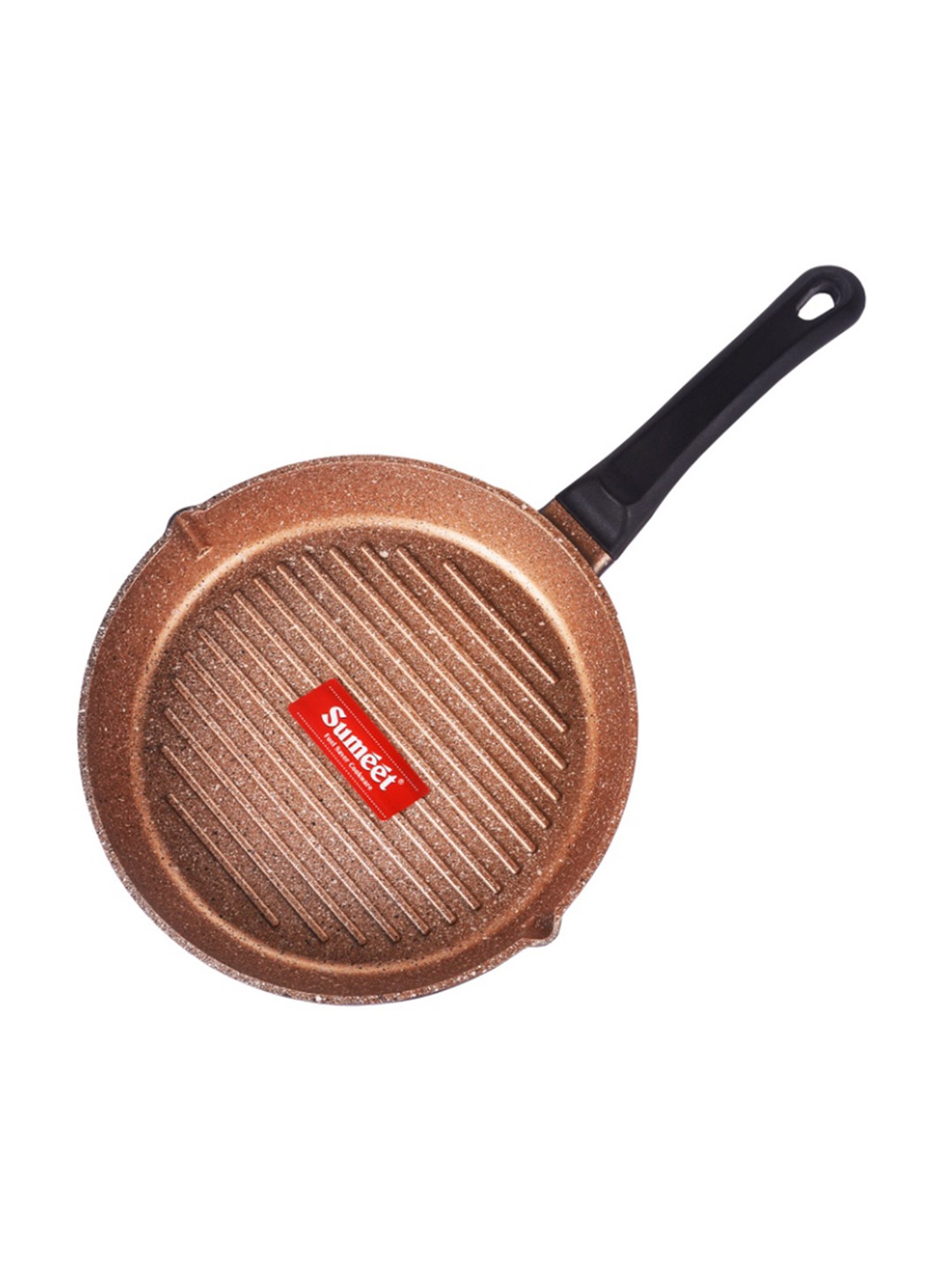 Sumeet Granite Finish NonStick Aluminium Round Shape Grill Pan-Big Size, Peach Color (25.5cm,1.9L)