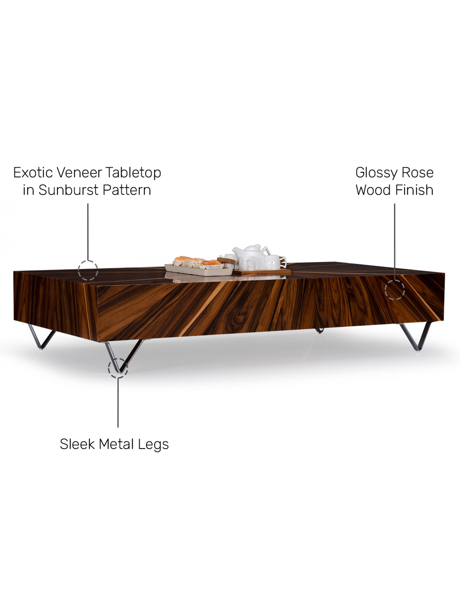 Durian Eriksen Brown Engineered Wood Veneer Center Table