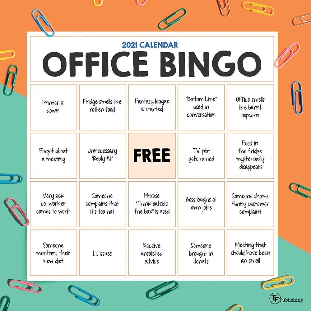 TF Publishing,  Office Bingo Wall Calendar 2021