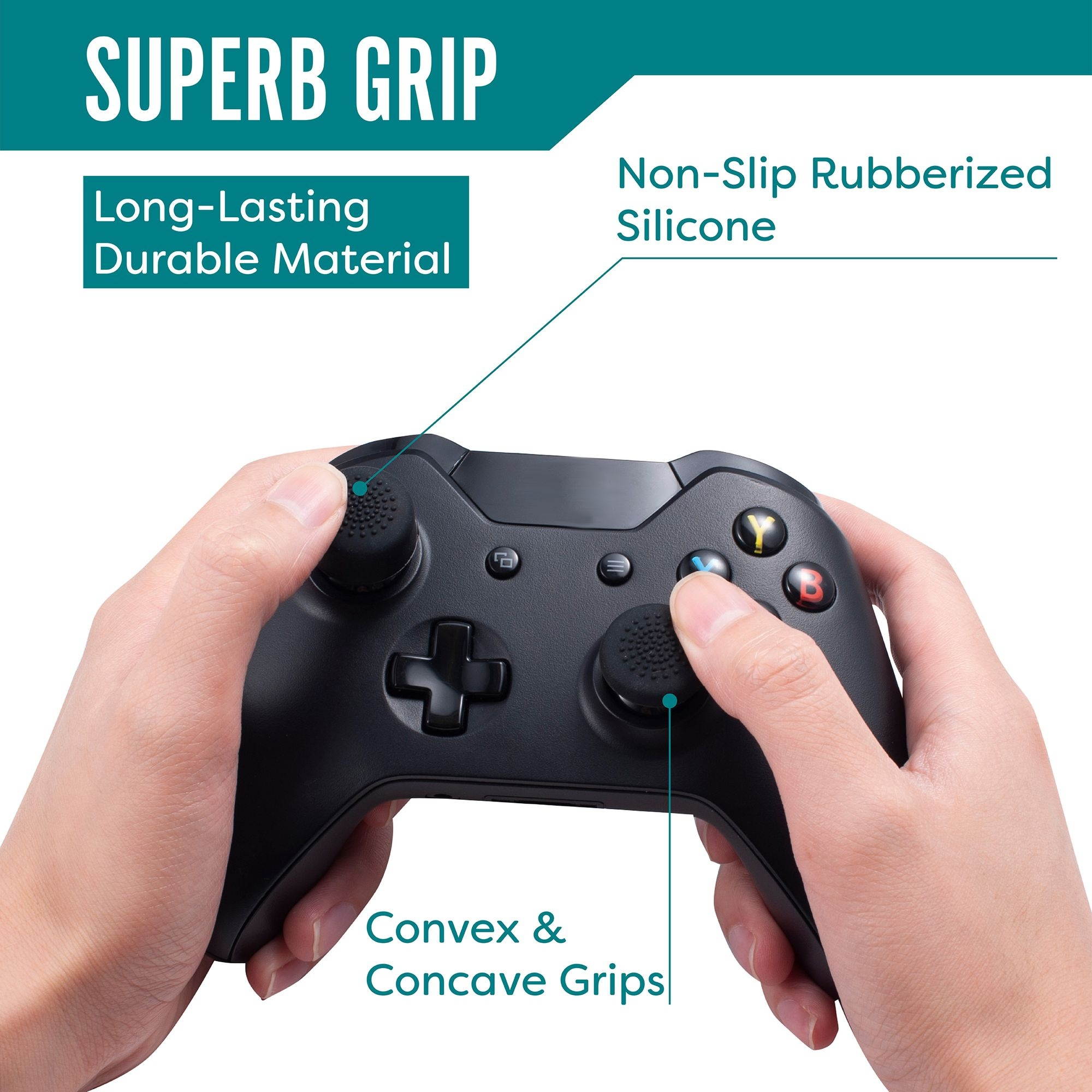 Insten [4 Pair / 8 Pcs] Thumb Grip for Xbox One PS4 Controller, Silicone Analog Thumbgrips Stick Cover Compatible with PS4 Xbox One S X Elite Wireless Controllers Joystick Cap Gamepad Anti-Slip