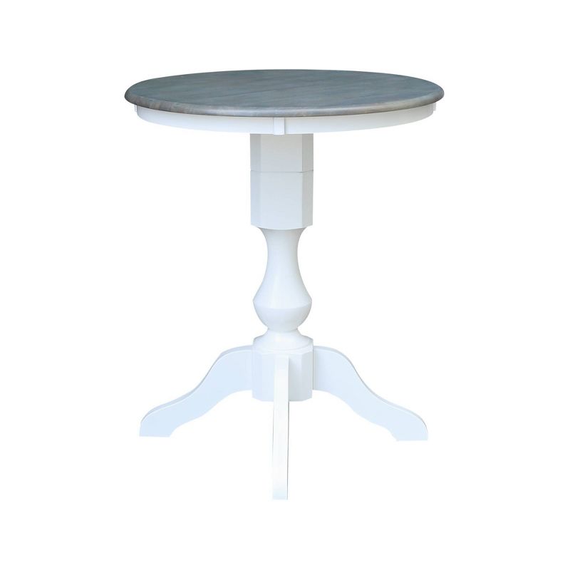30" Round Top Counter Height Dining Table White/Heather Gray - International Concepts