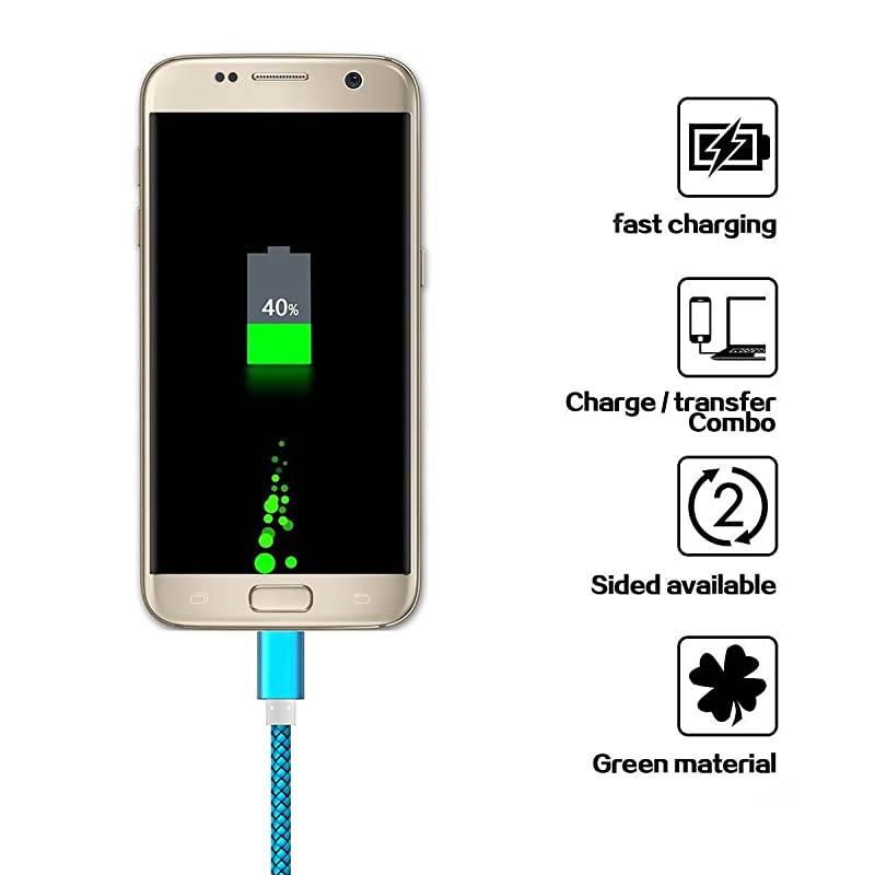 USB Cable Android 2pack 6FT USB Fast Quick Charger Cord for Samsung S7 S6 Edge Plus Note 54 Galaxy J7 J5 J3 Prime Star Pro Tablet Tab A 101 80 S 105 E 96 PS4 Xbox One Controller