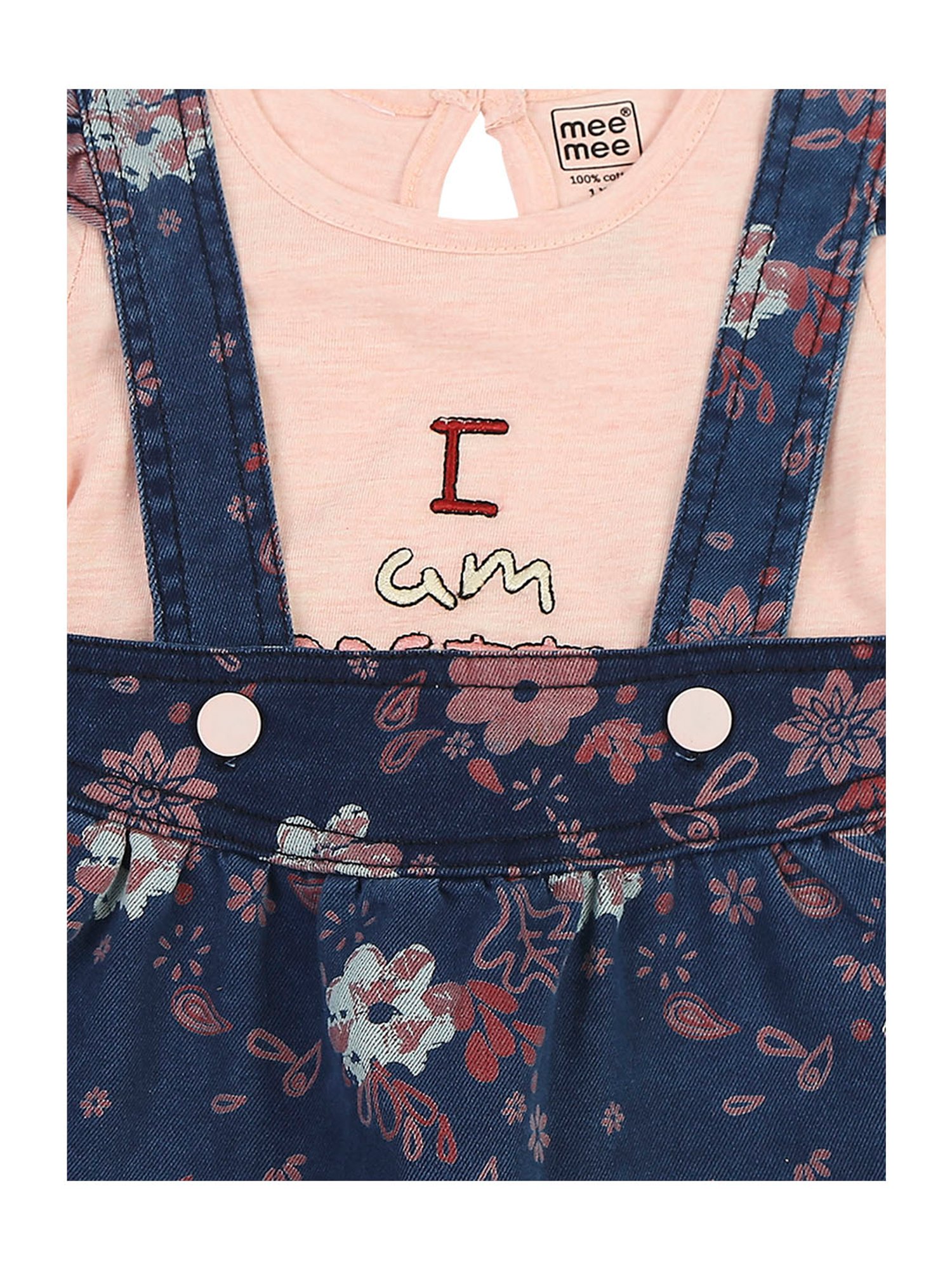 Mee Mee Kids Pink & Blue Floral Print Dress