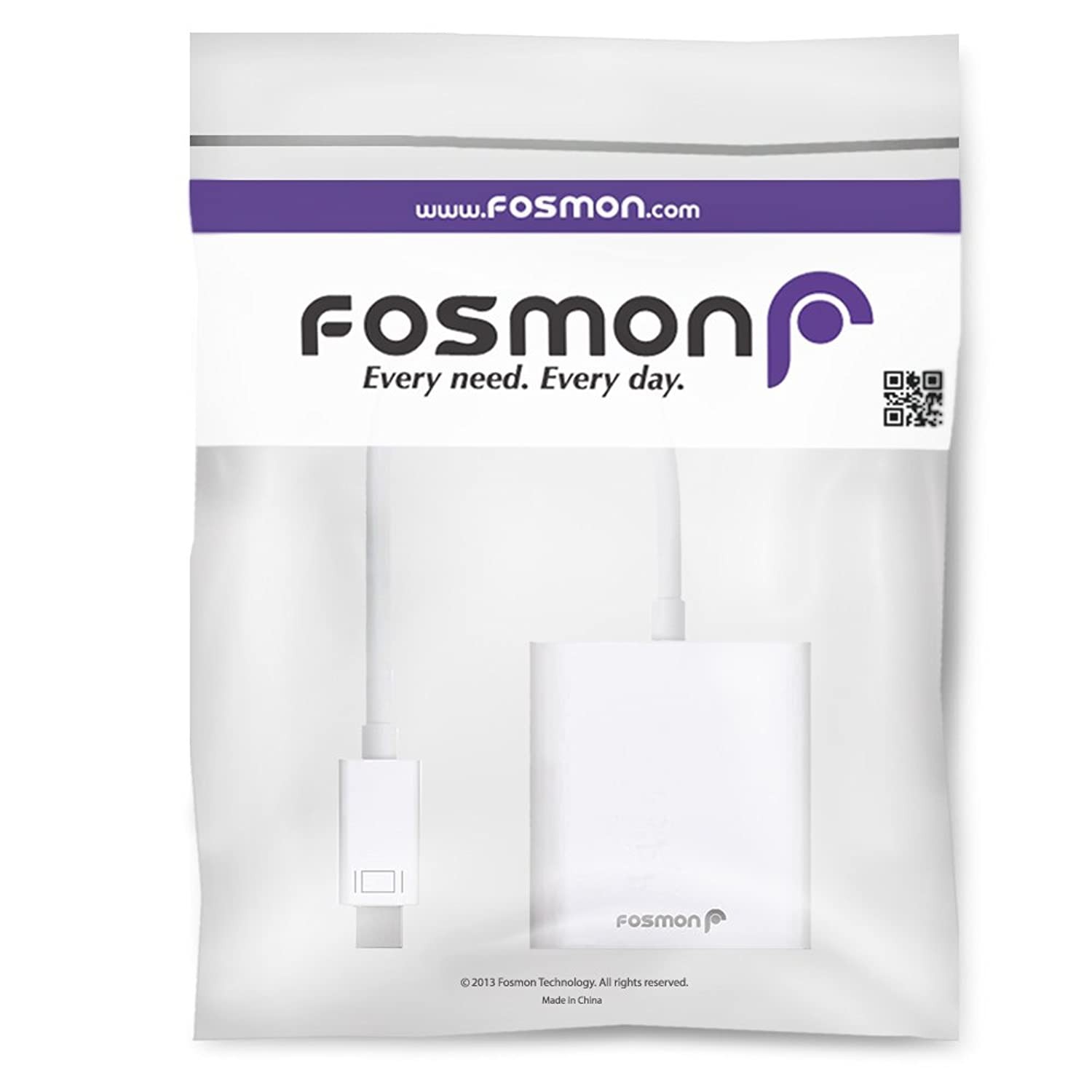 Fosmon Mini DisplayPort (MiniDP/mDP/ThunderBolt Port Compatible) to VGA Adapter Cable - Male to Female (15cm With IC) for Apple MacBook, Macbook Pro, MacBook Air, iMac, Mac Mini, Microsoft Surface Pro