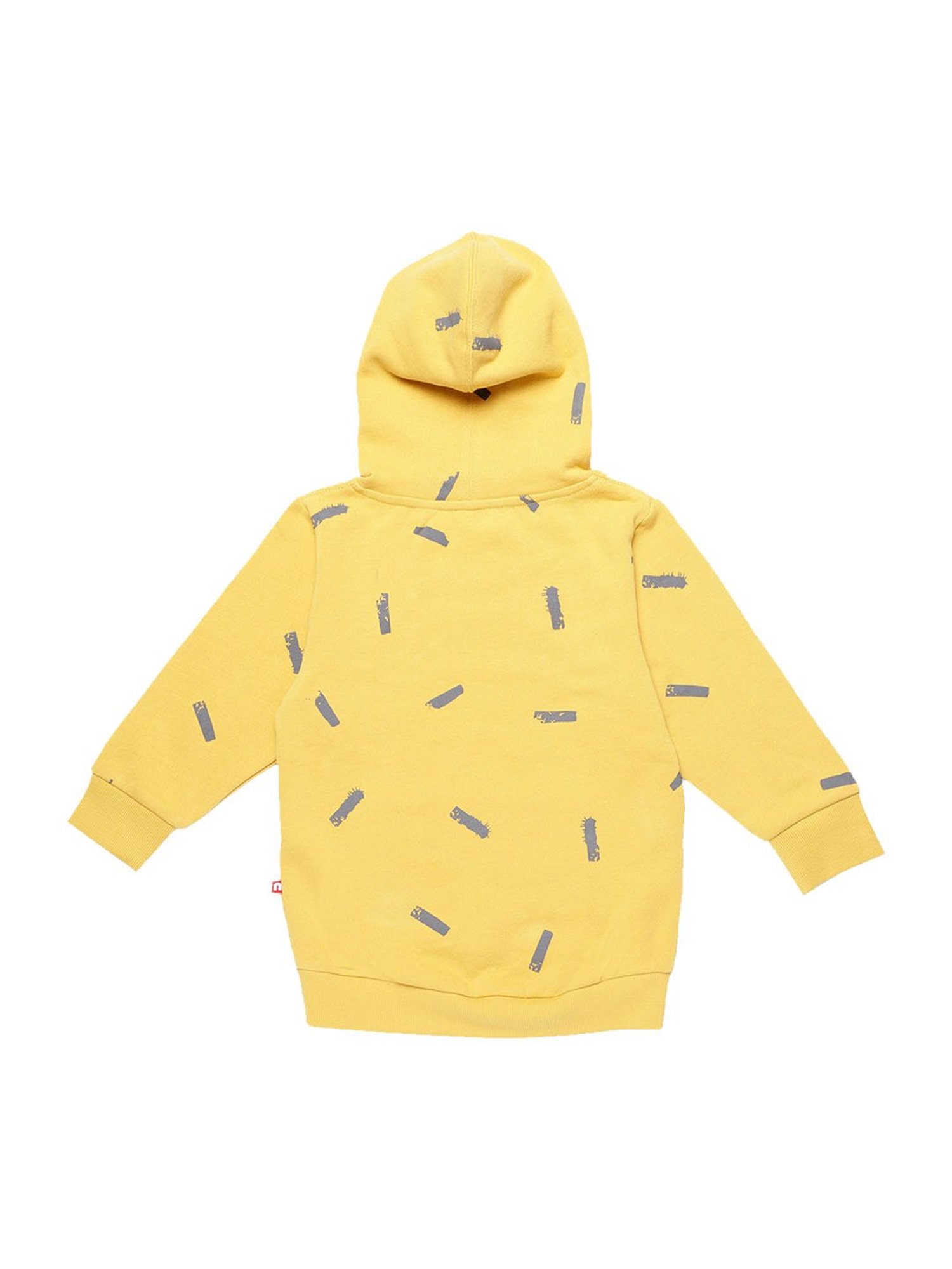 Nino Bambino Kids Yellow Printed Hoodie