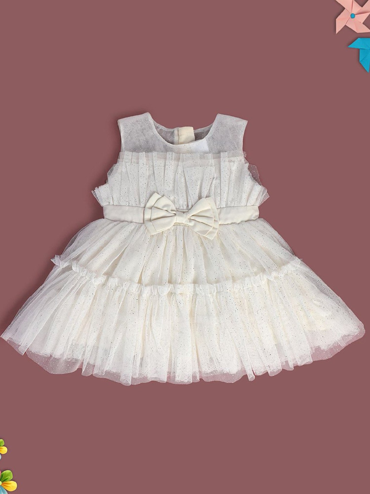 MINIKLUB Kids White Embellished Dress