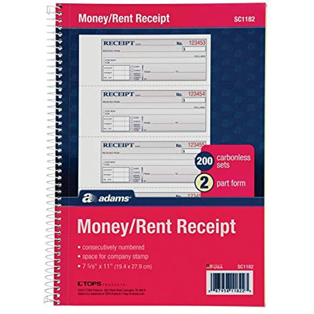 Adams Wire Bound Money/Rent Receipt Books
