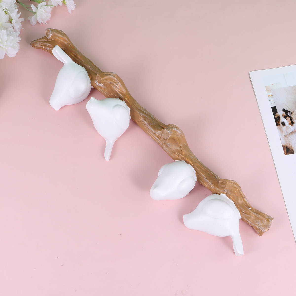 1PC Wall Hook Stereoscopic Bird Design Hook Fashion Clothing Hook Household Hanging Hook for Home Shop (Four Black Bird)