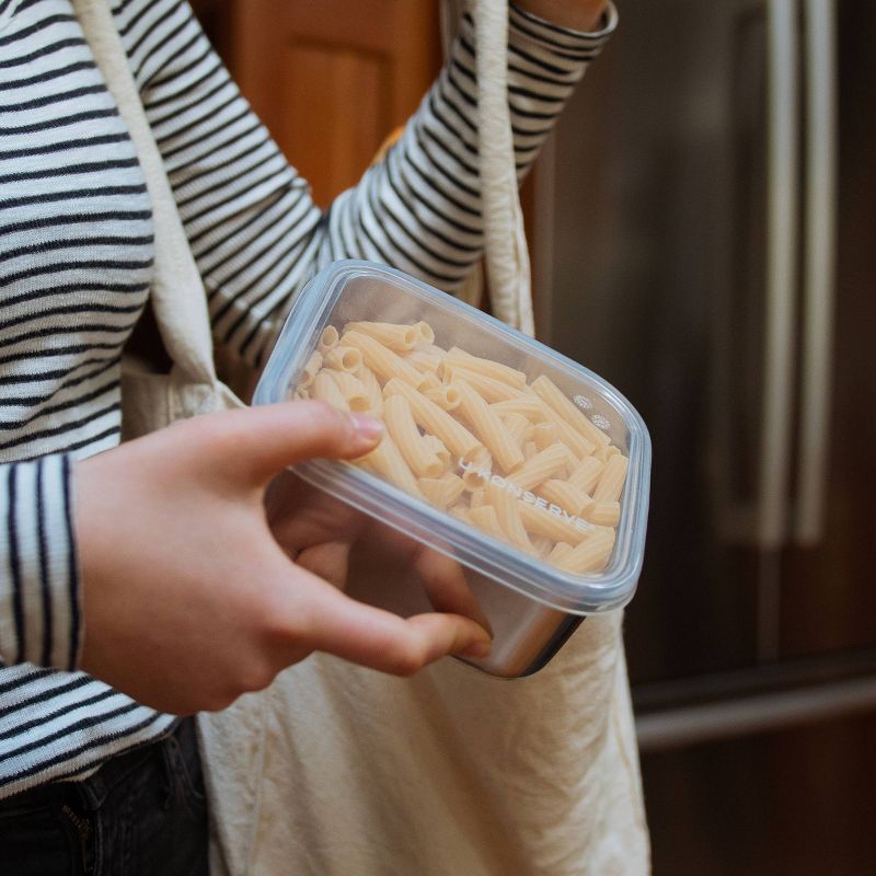 U-Konserve To-Go Stainless Steel Food-Storage Container Square 30oz - Clear Silicone Lid