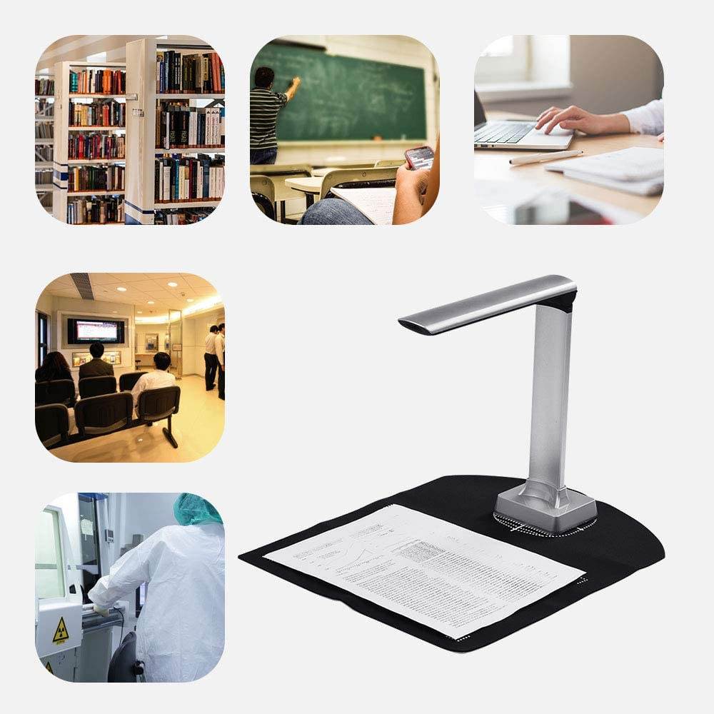 BK32 15 million pixels Document Camera High Definition Portable Scanner High Speed A4 Scanners for File Recognition Passport Recognition Document scanner  with Auto-Focus and LED Supplemental Light