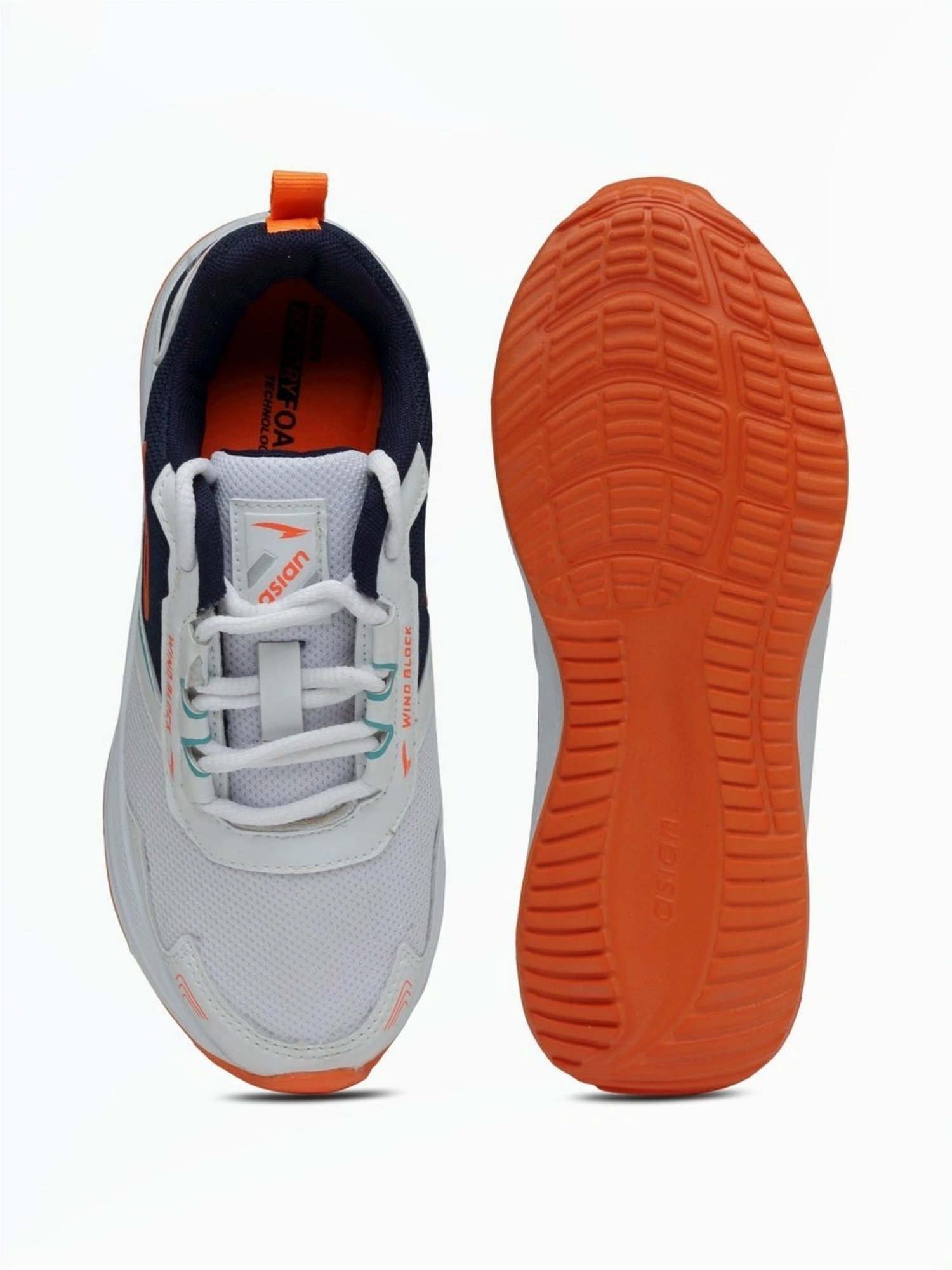 Asian Kids White Running Shoes