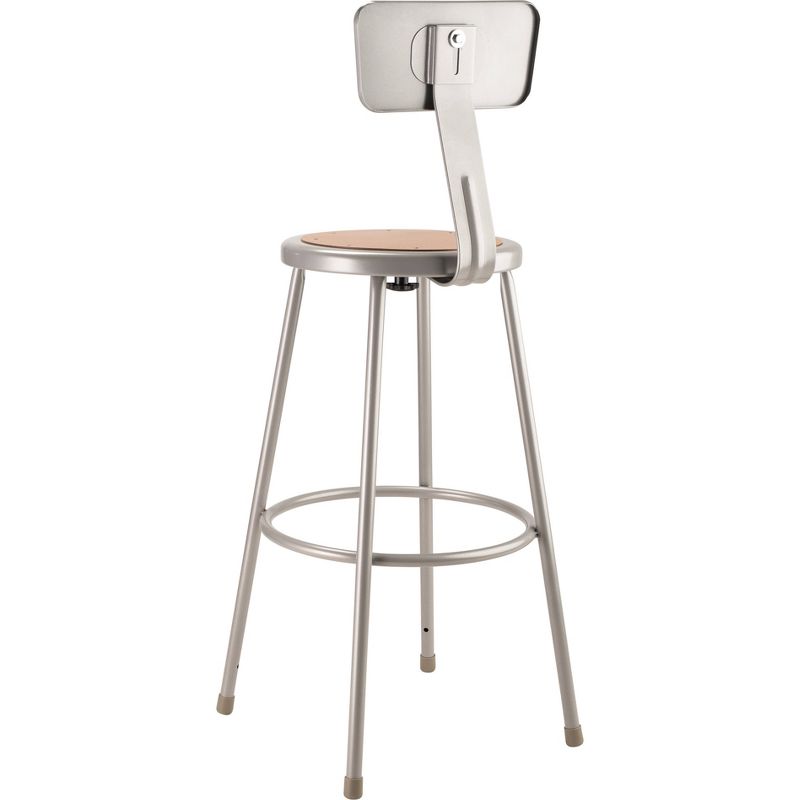 2pk 30" Heavy Duty Steel Barstool with Backrest Gray - Hampton Collection