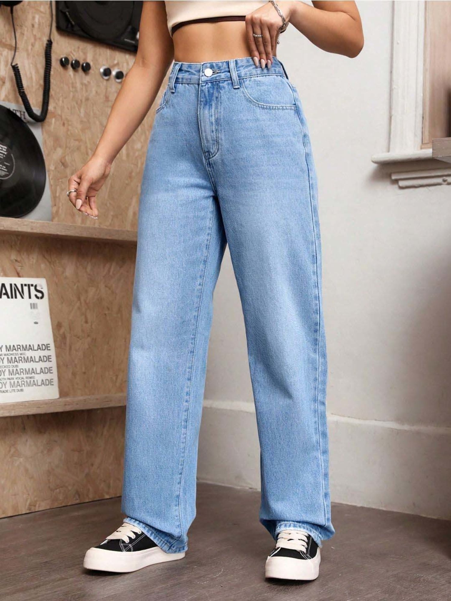 Kotty Blue High Rise Wide Leg Jeans