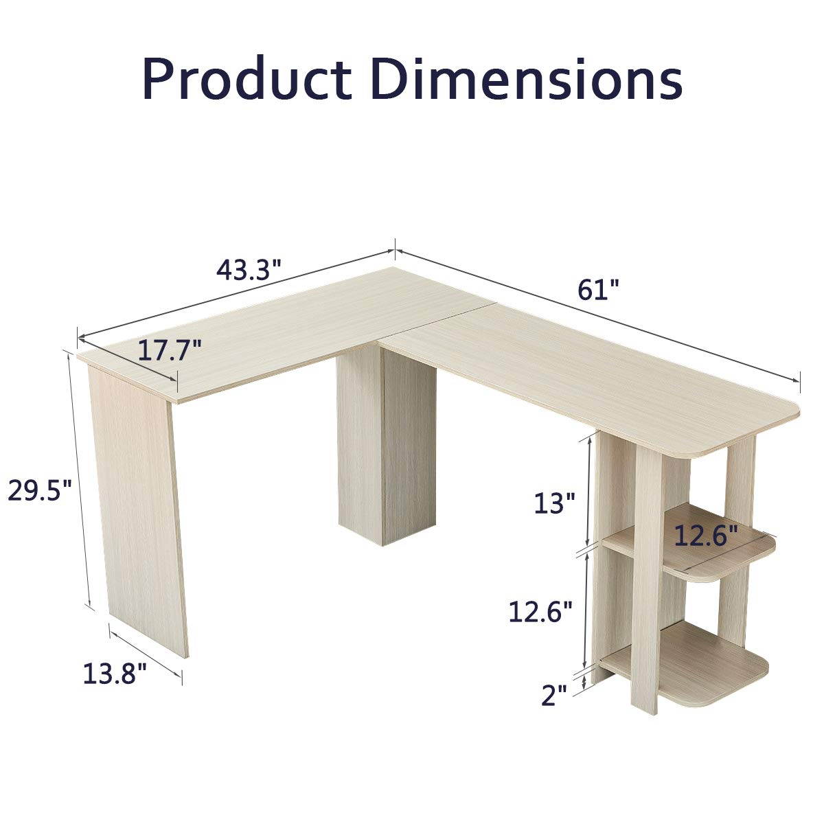 Lifetech Computer Desk 43.3" Modern Study Writing Desk for Home Office Simple Small Desk for Small Spaces, Black