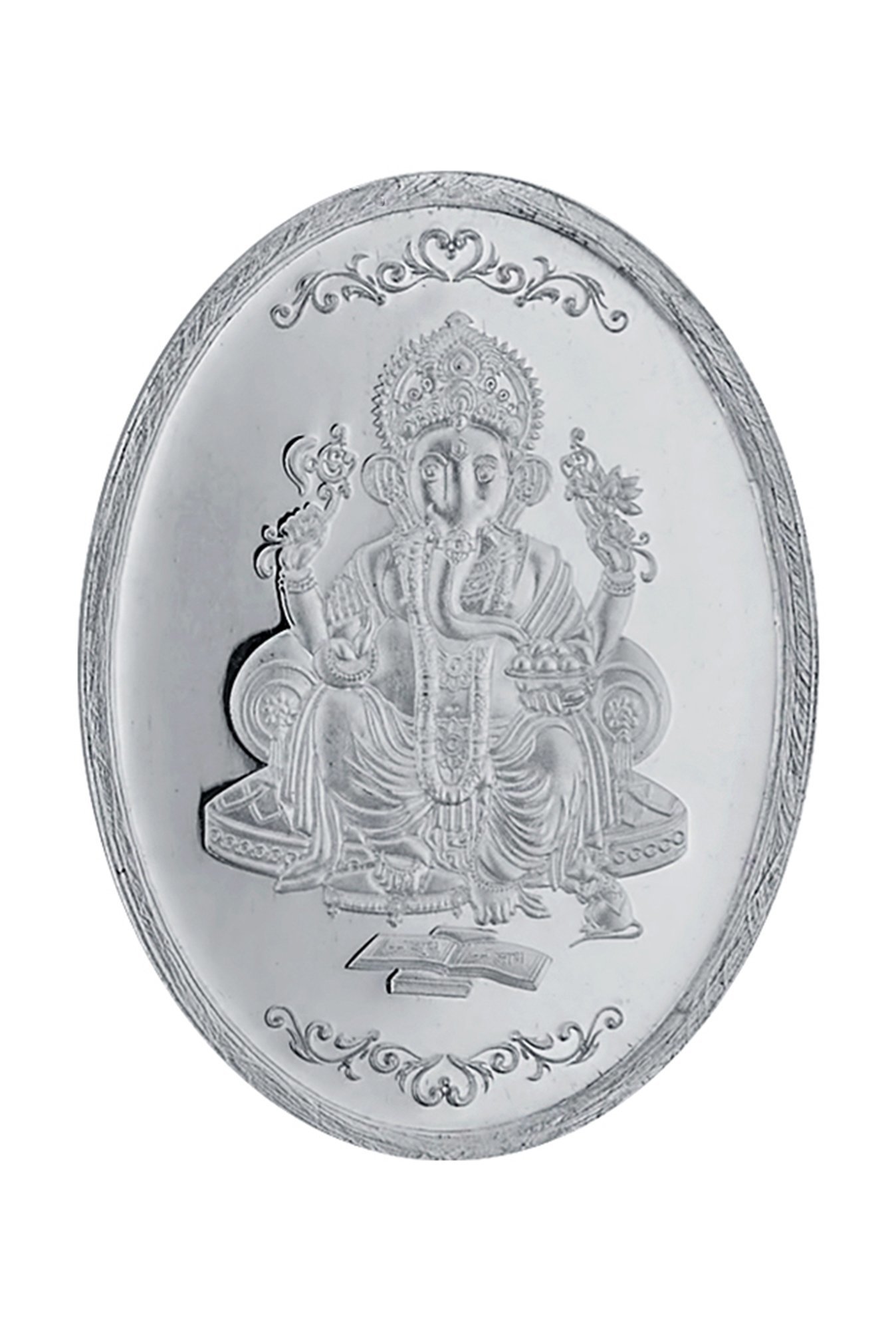 Sri Jagdamba Pearls Ganesh Oval 999 Silver 50gm Silver Coin