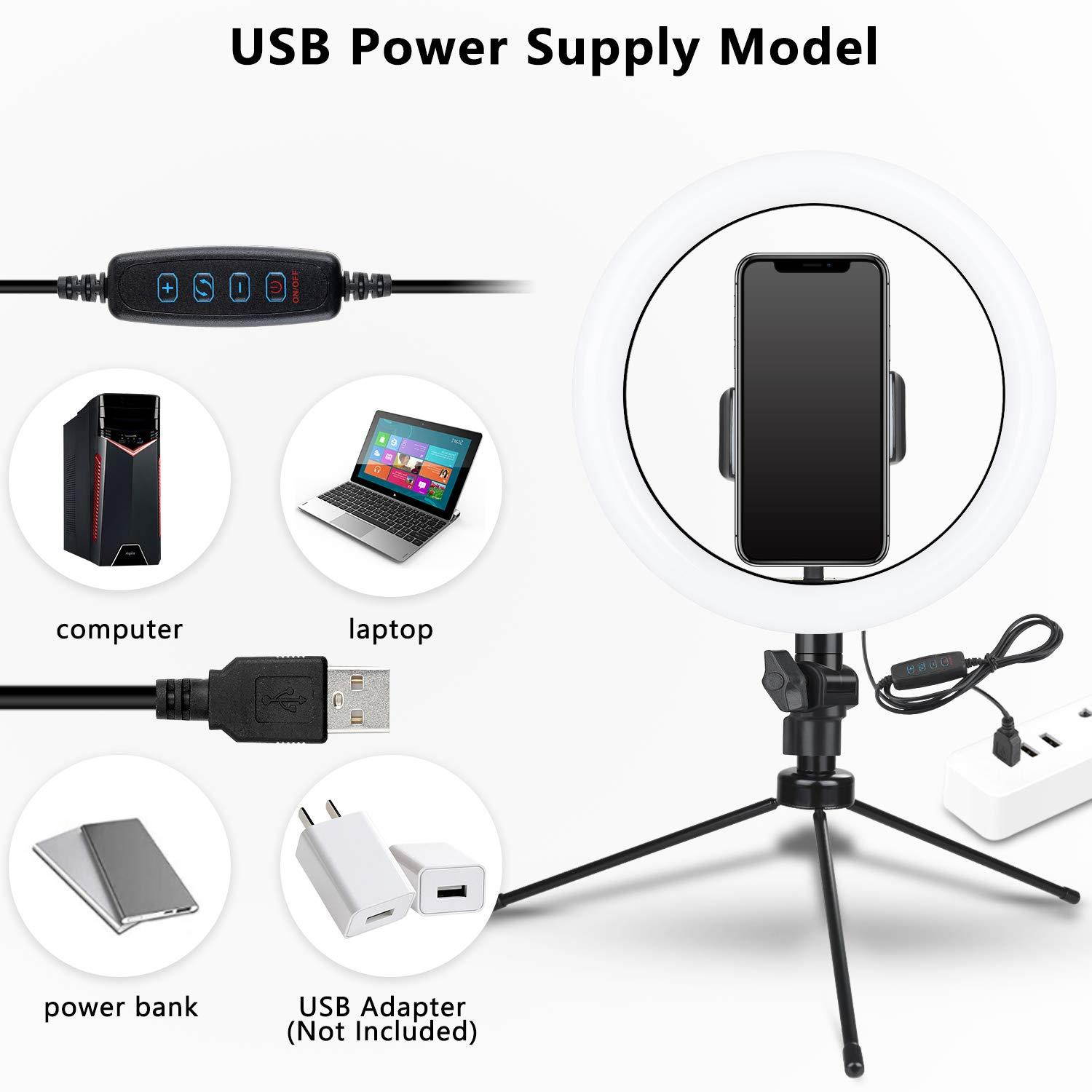 10.2 Inch Ring Light with Stand - Rovtop LED Camera Selfie Light Ring with iPhone Tripod and Phone Holder for Video Photography Makeup Live Streaming