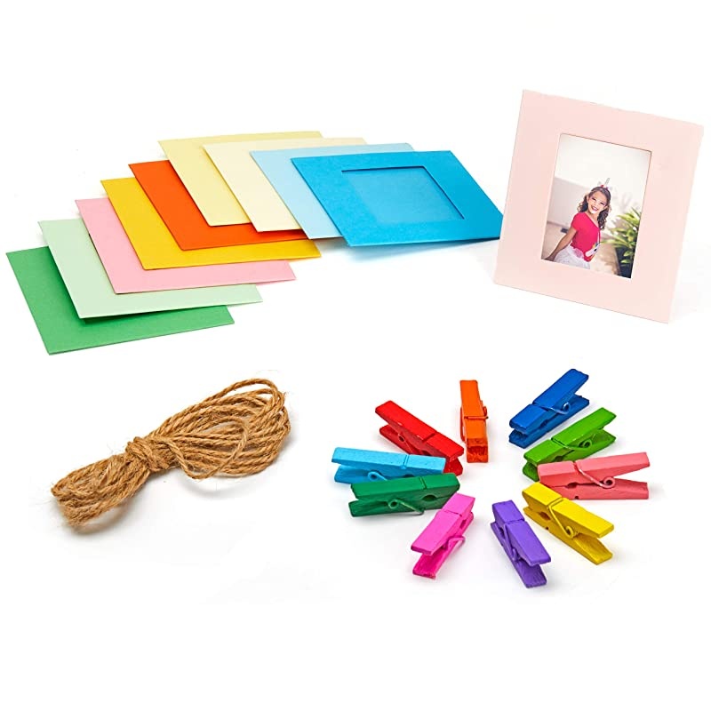 Instax Mini Twin Pack Instant Film 60 Exposures + Travel Stickers + 5 Colored Frames + Hanging Frames Fuji Instax Accessory Kit