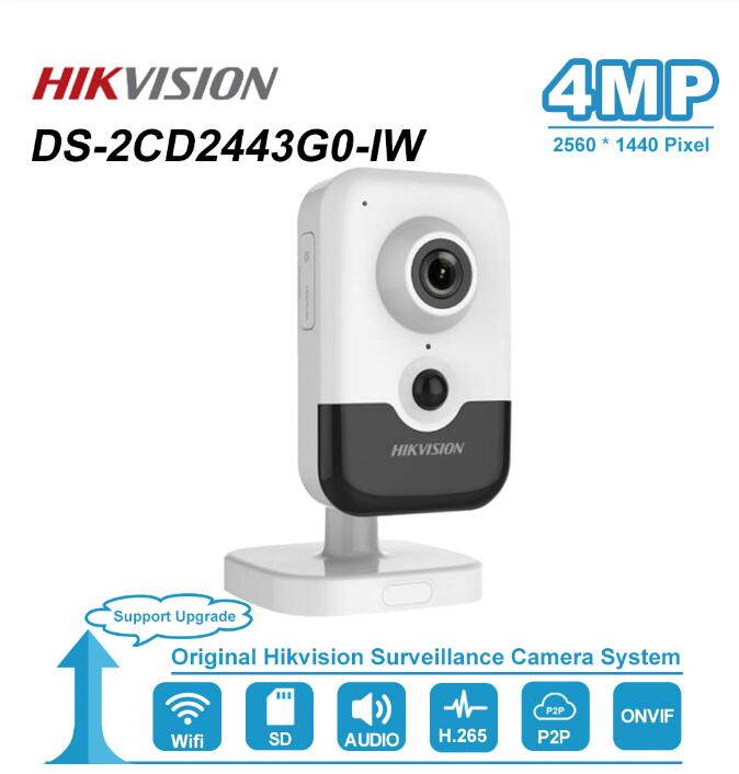 Hikvision DS-2CD2443G0-IW Wi-Fi Camera Video Surveillance 4MP IR Fixed Cube Wireless IP Camera Two-way Audio H.265+