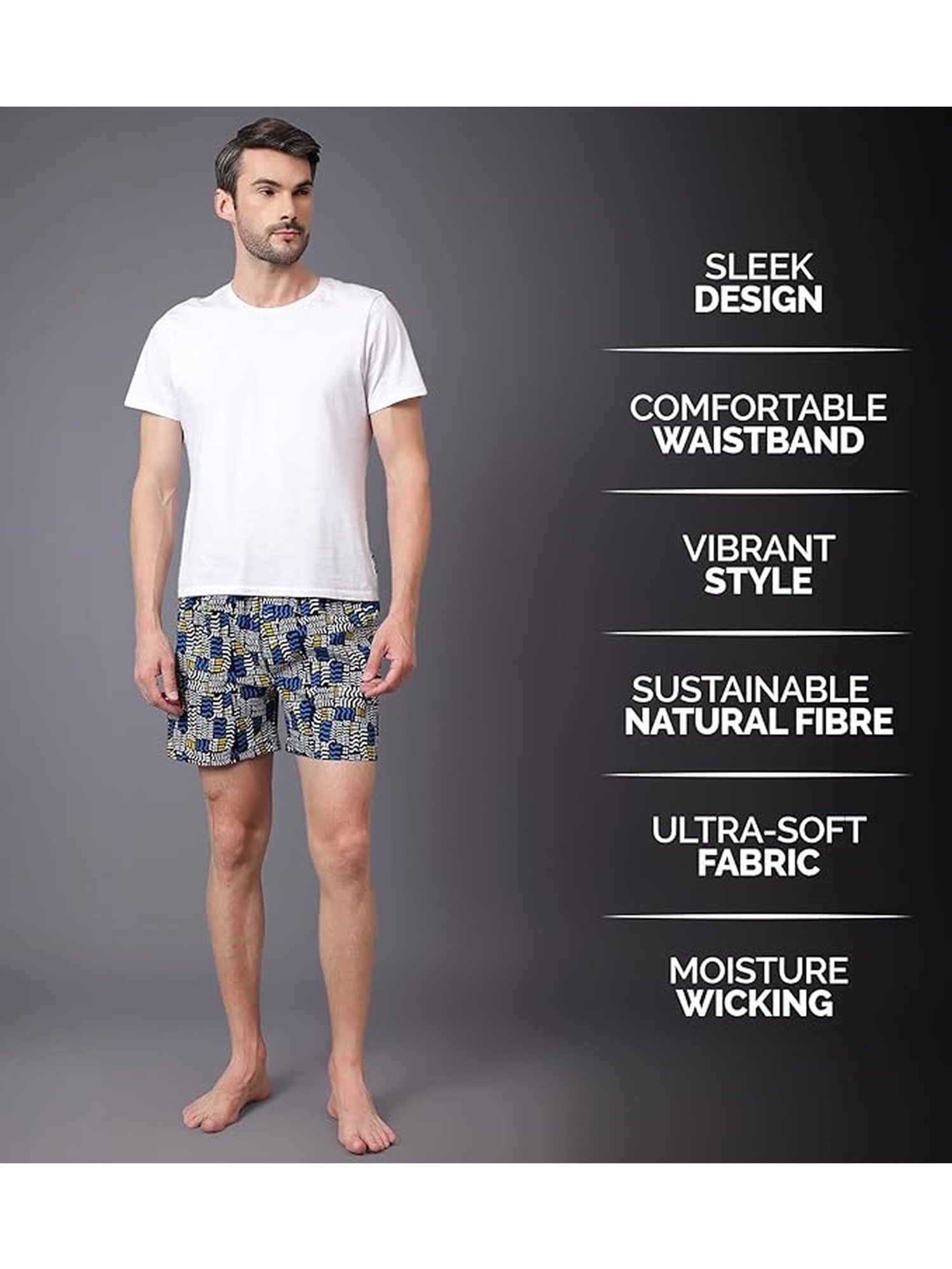 Freecultr Bits Marine Cotton Regular Fit Printed Lounge Shorts