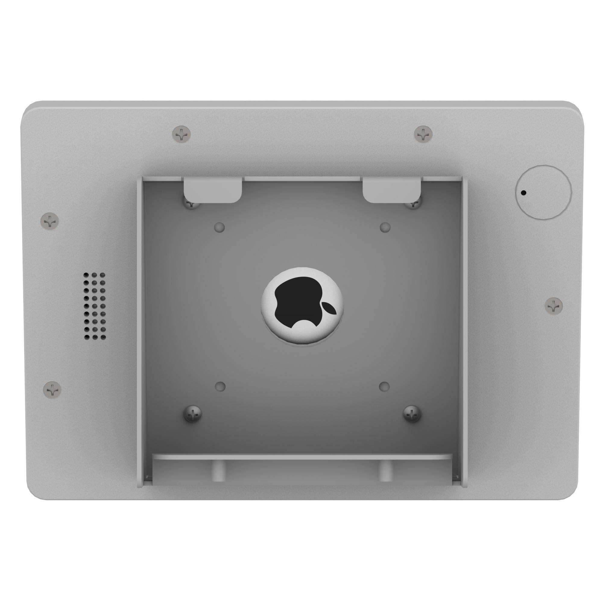 VidaMount Light Grey Home Button Covered Enclosure and Fixed Tilted 15&deg; Wall Mount [Bundle] compatible with iPad Mini 4 & 5