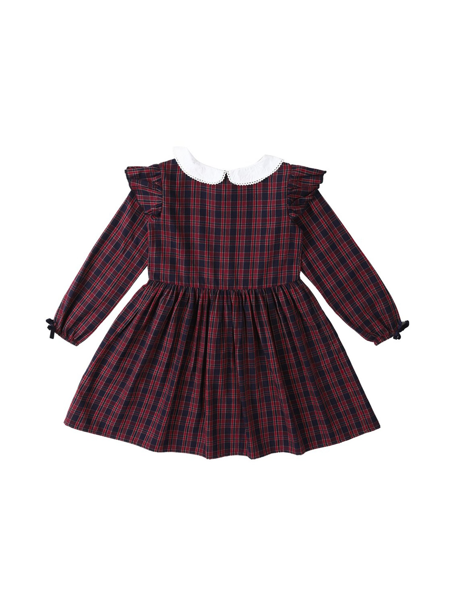 Allen Solly Junior Maroon Checks Full Sleeves Dress