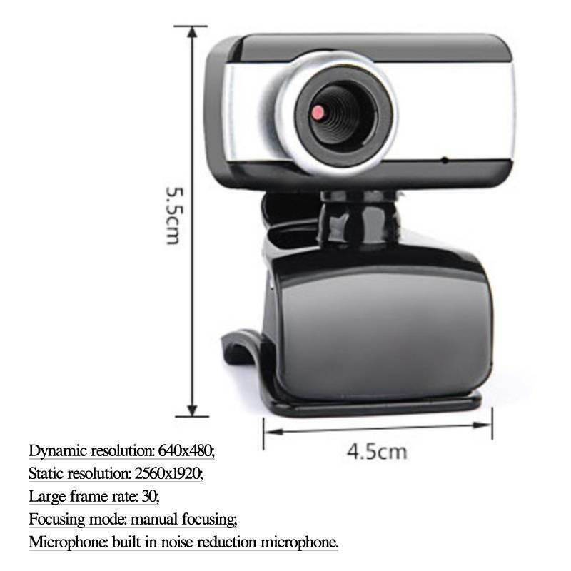 Rotatable Webcam USB 2.0 Clip-On Camera Video Calling Built-in Microphone PC Laptop Desktop Computer Web Cam USA~