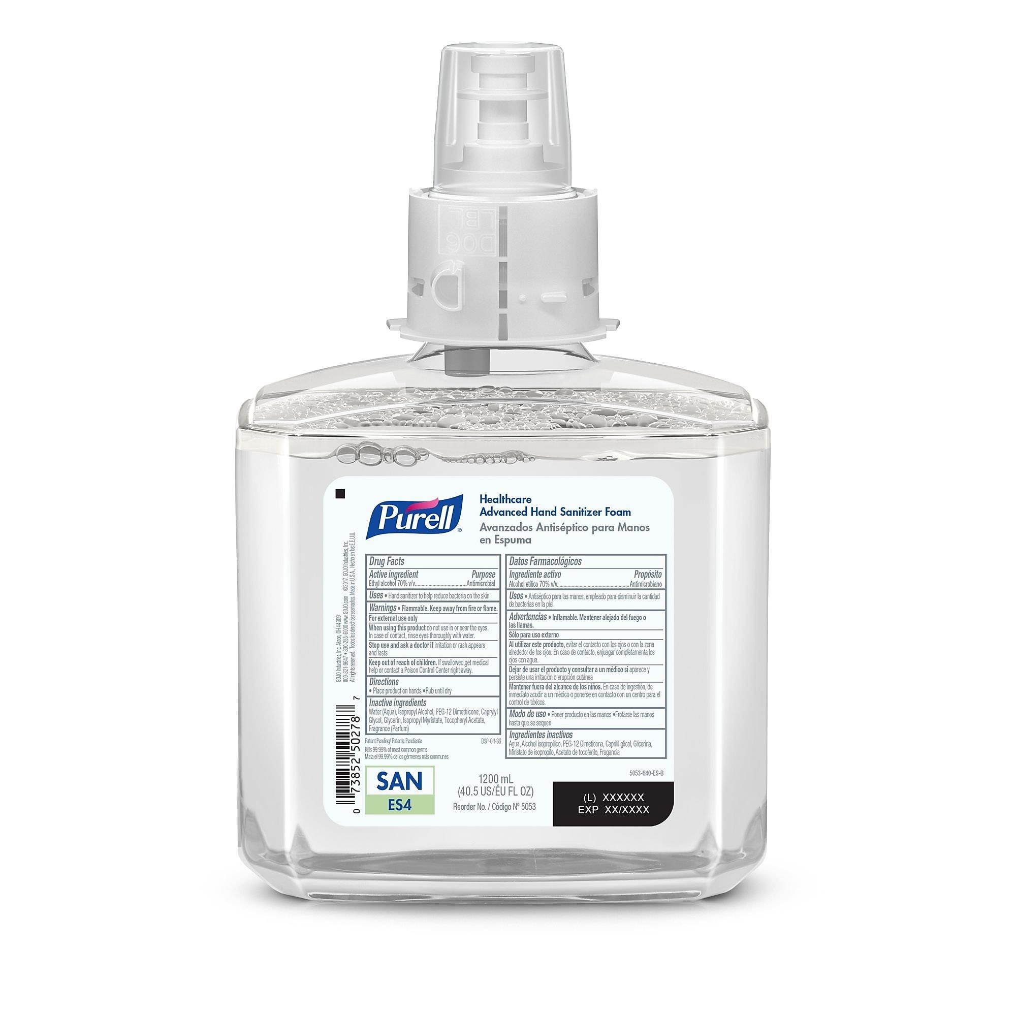 Purell&reg; Healthcare Advanced Unscented Foam Hand Sanitizer Refill, ES4, 40.58 Oz