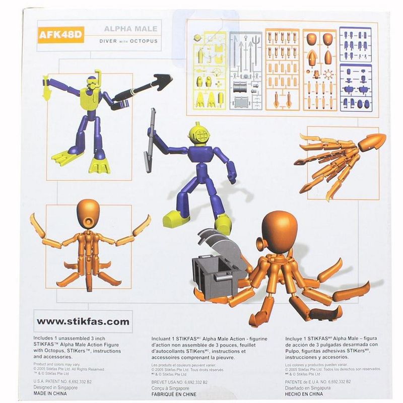 Saizon Stikfas Alpha Male Diver with Octopus 3" Mini Figure