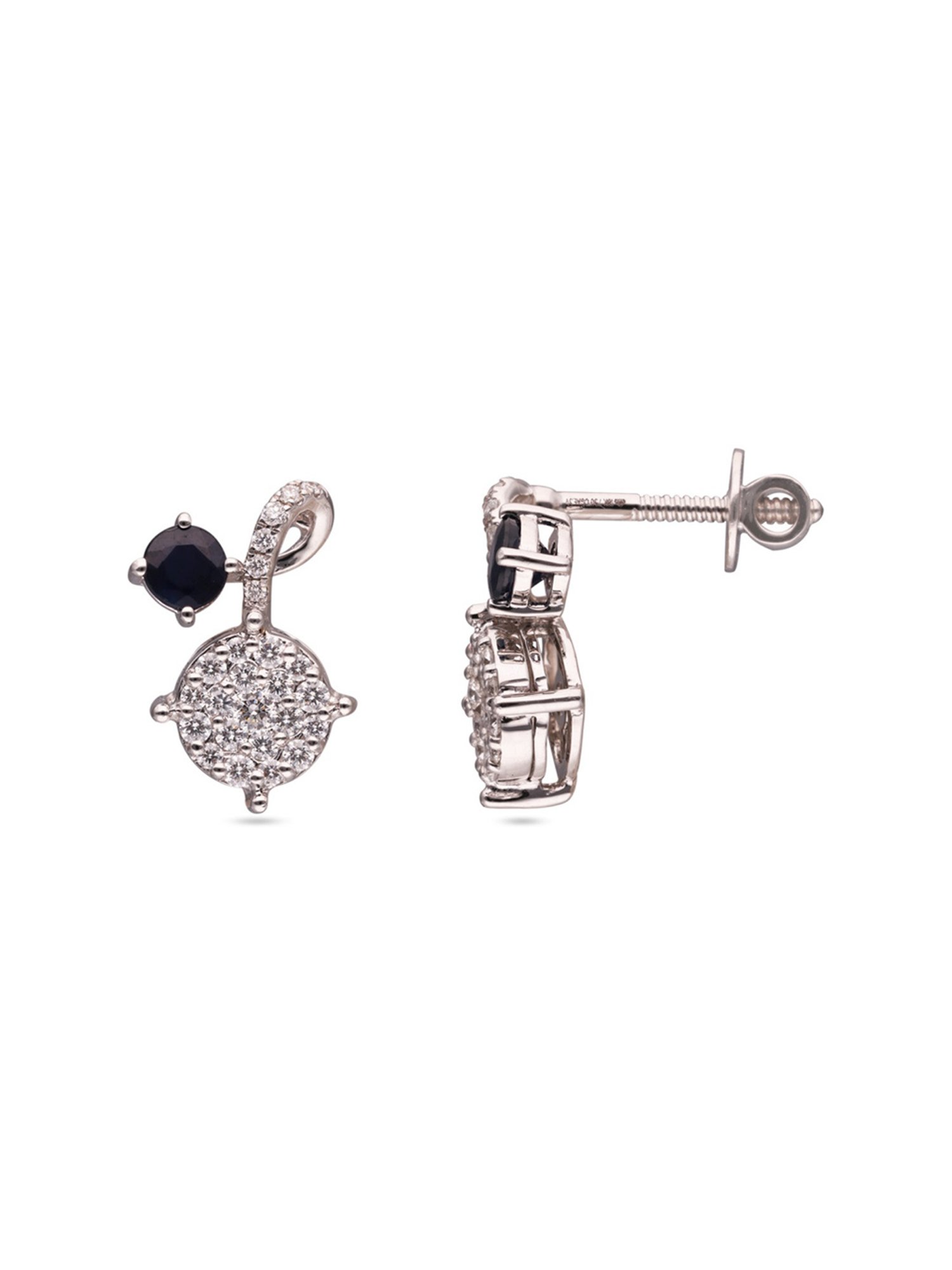C.Krishniah Chetty 18k White Gold & Diamond Stud Earrings for Women